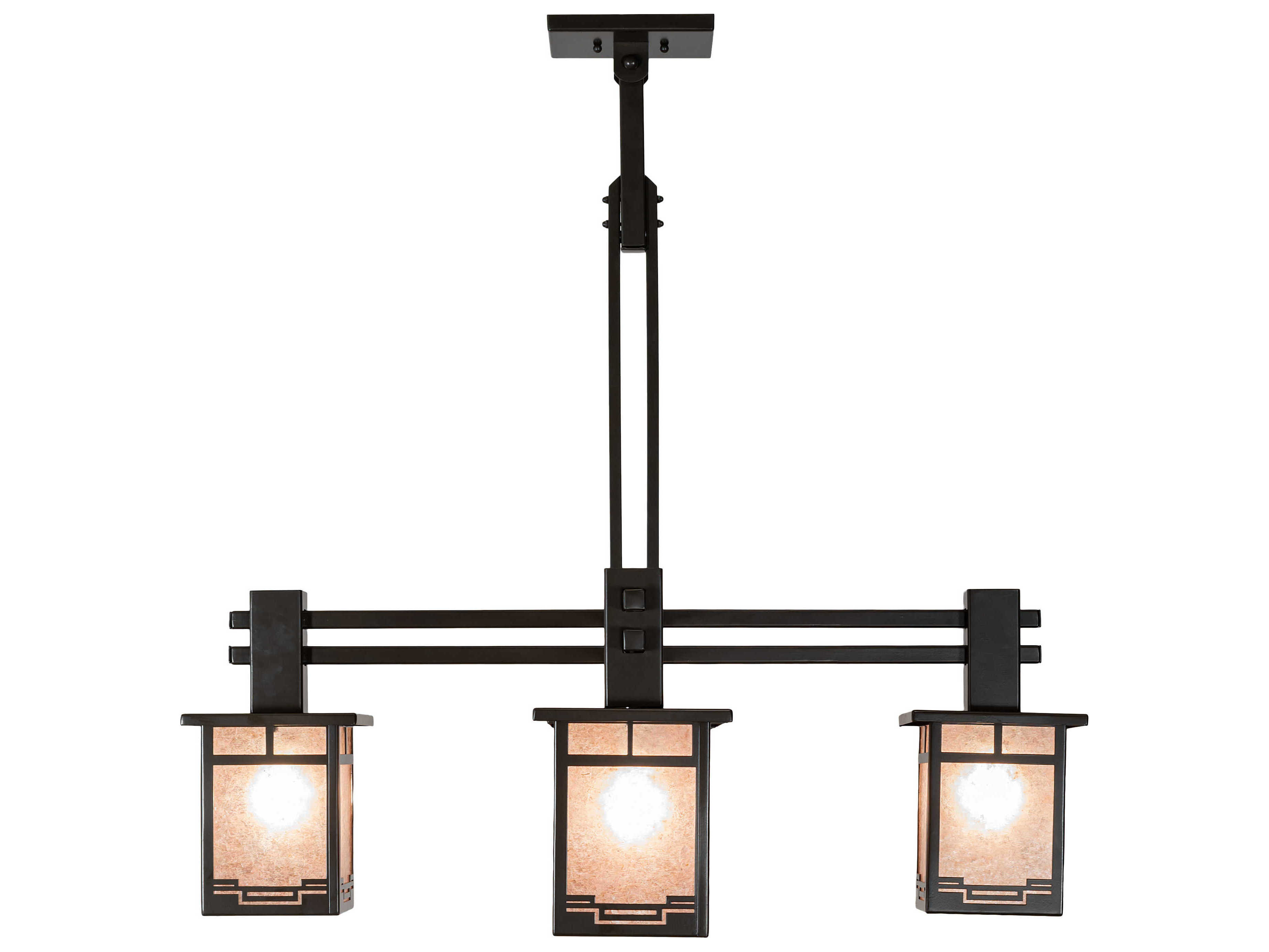 Meyda Roylance 5-Light Antique Copper Timeless Bronze Silver Geometric Lantern Chandelier