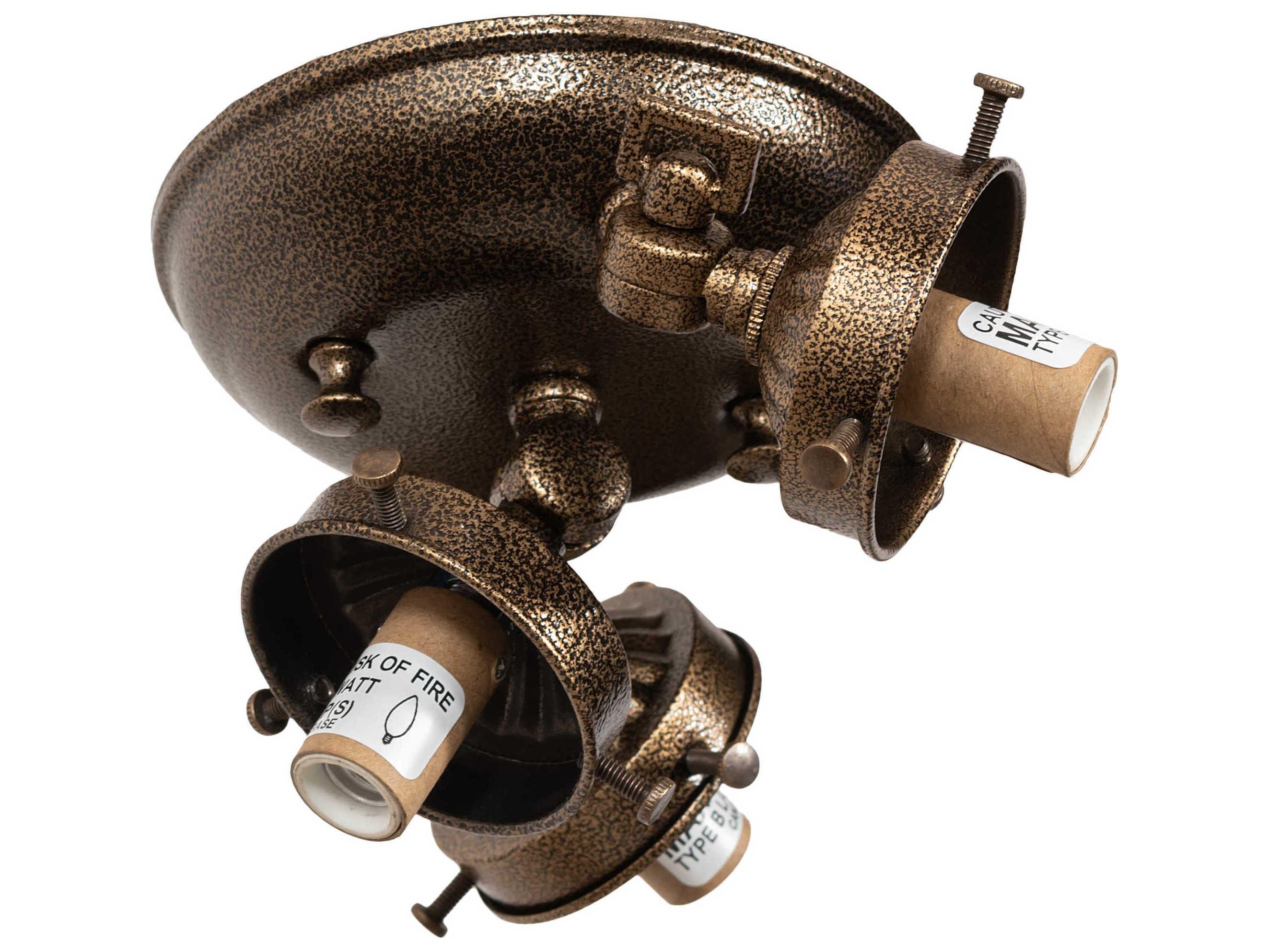 Meyda Delta 3-Light Green Beige White Gold Off Empire Flush Mount