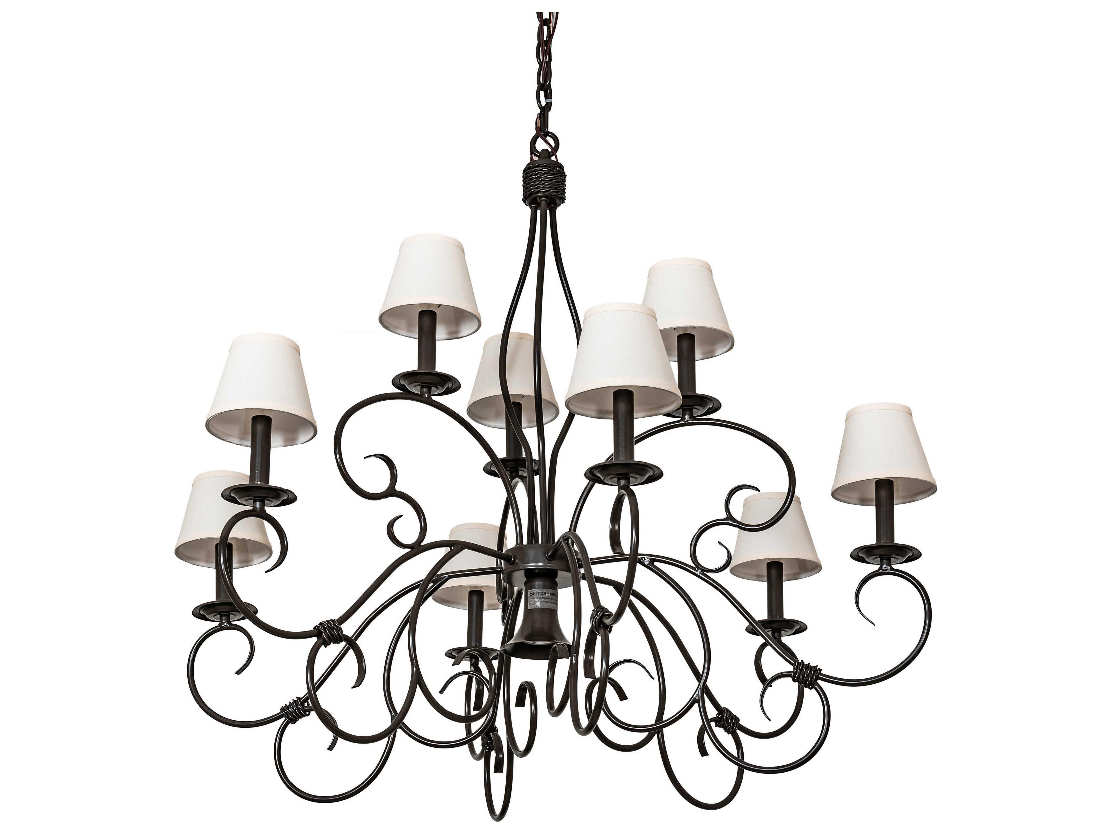 Meyda Grace 10-Light Timeless Bronze White Candelabra Empire Chandelier