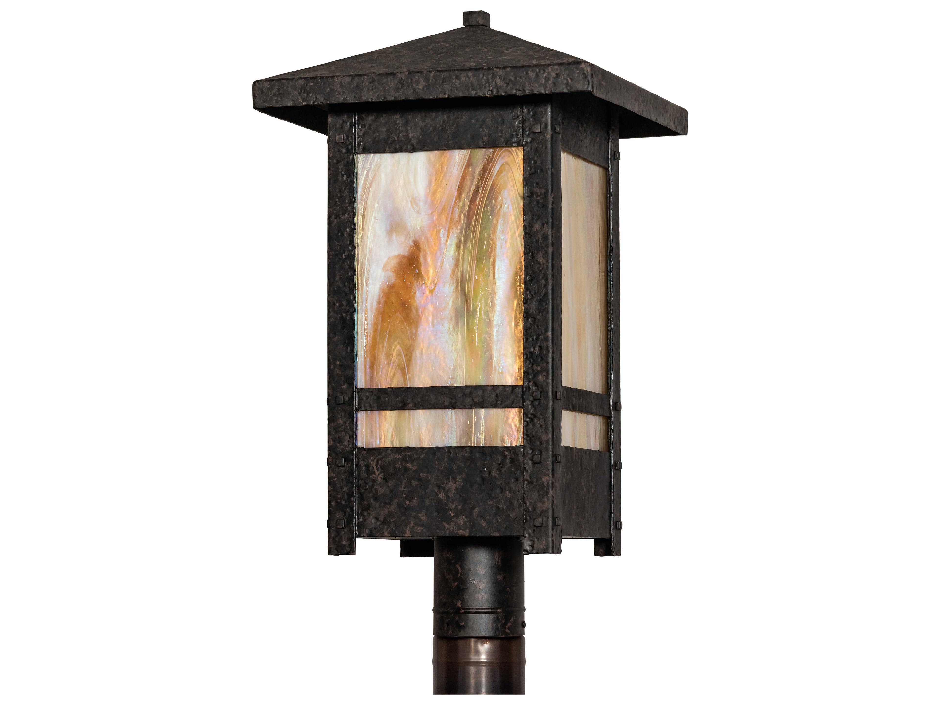 Meyda Durango 1 - Light Glass Outdoor Post Light
