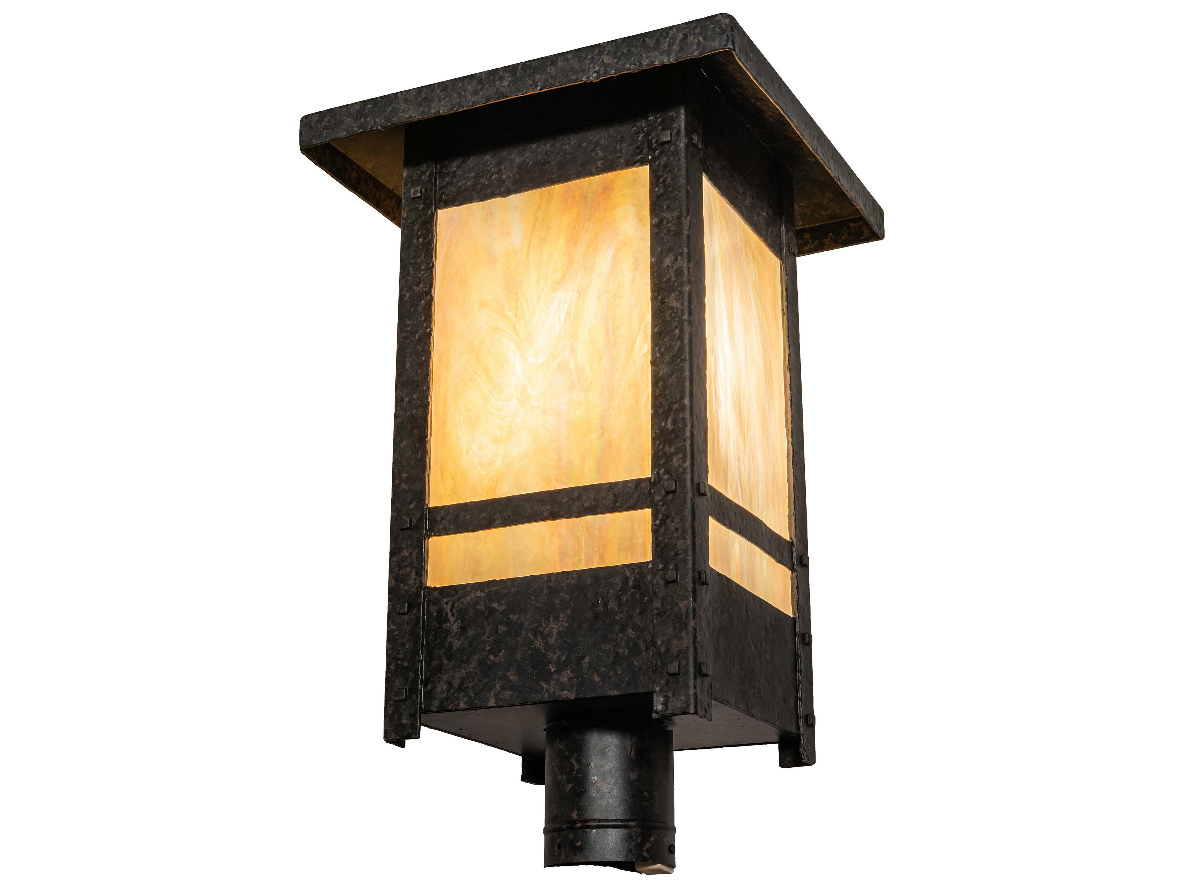 Meyda Durango 1 - Light Glass Outdoor Post Light