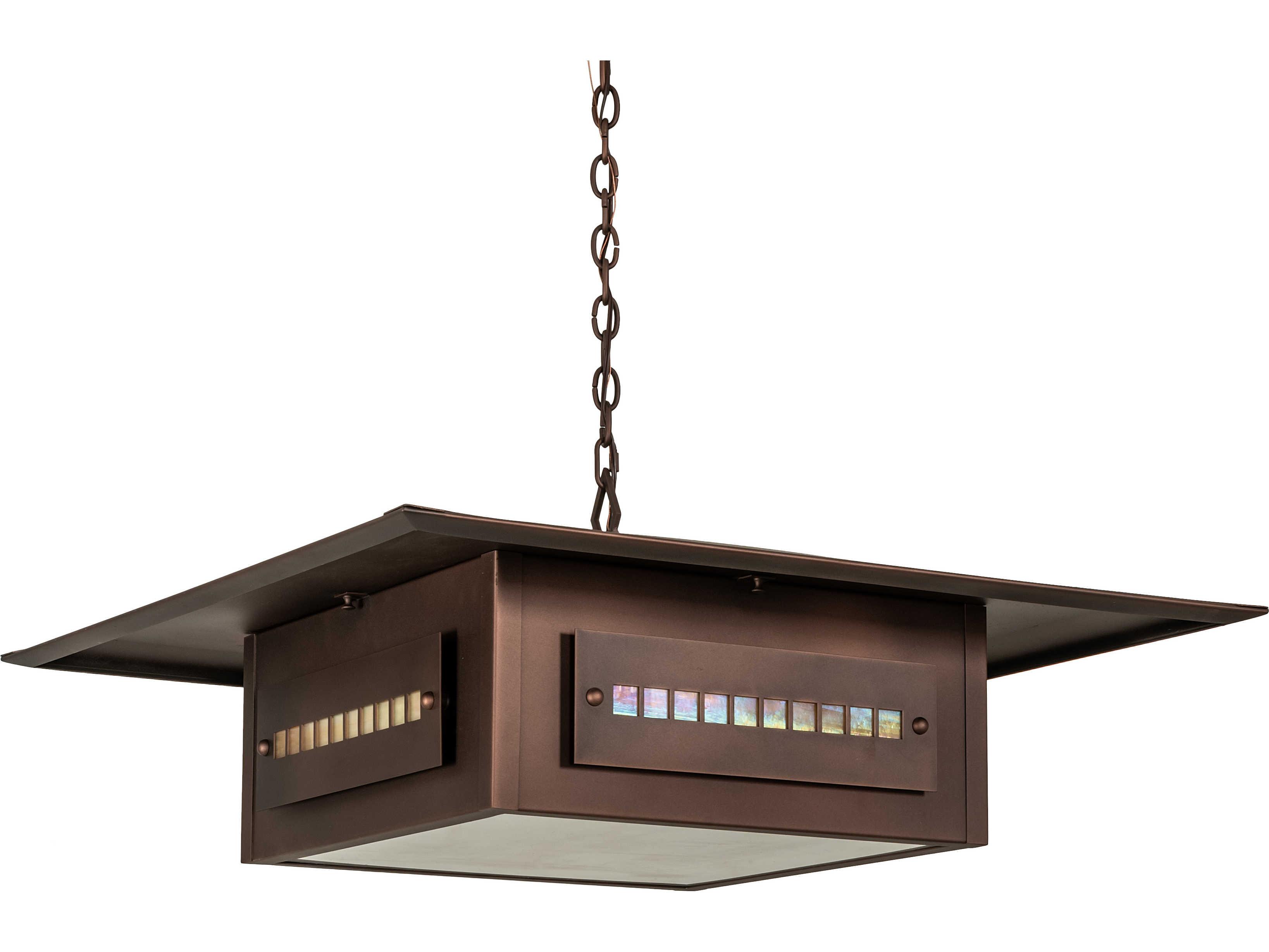 Meyda Moss Creek 6-Light Cinnamon Coffee Metalic Brown Glass Geometric Pendant