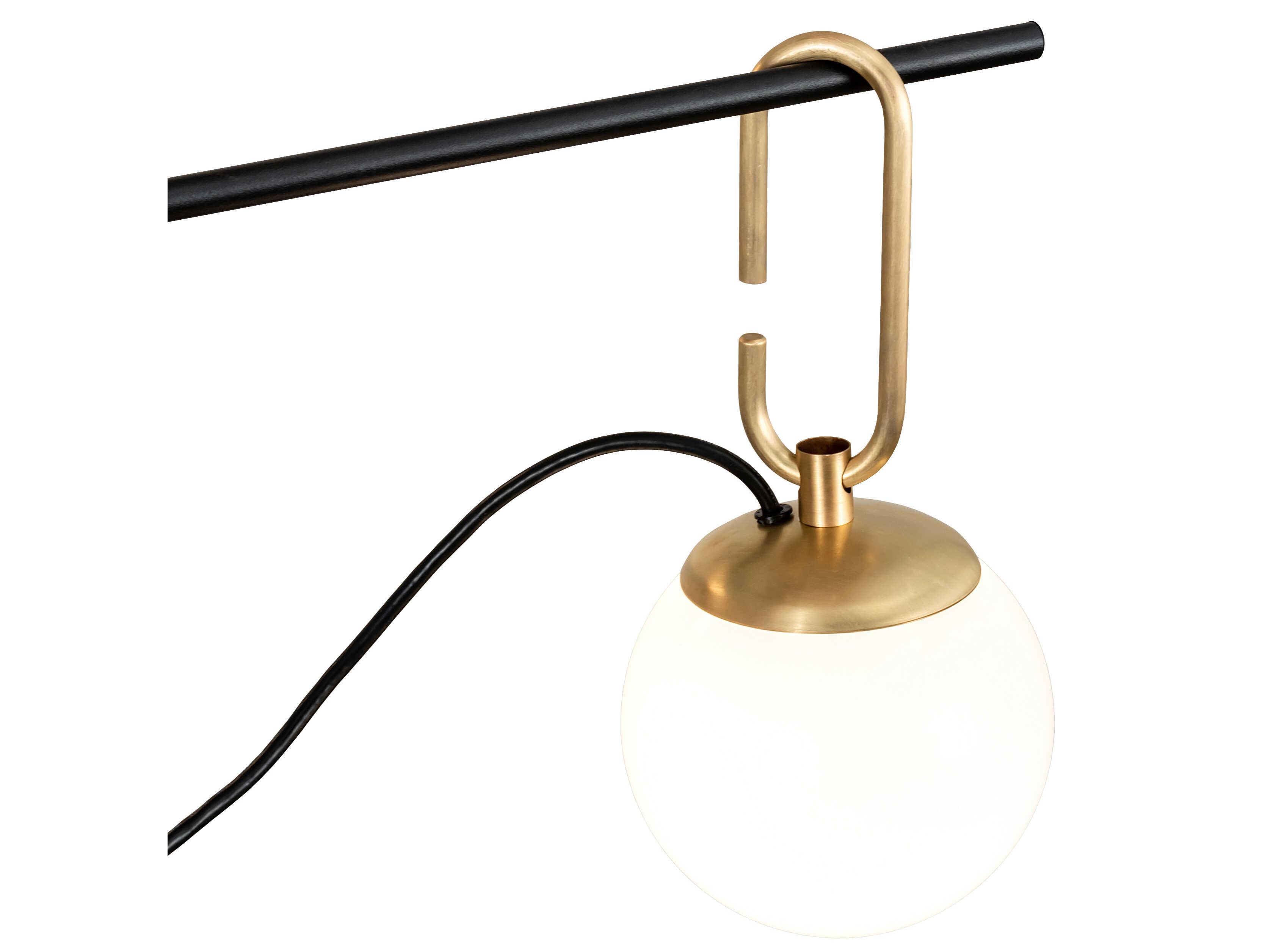 Meyda Bola 3-Light Black Glass Globe Linear Pendant