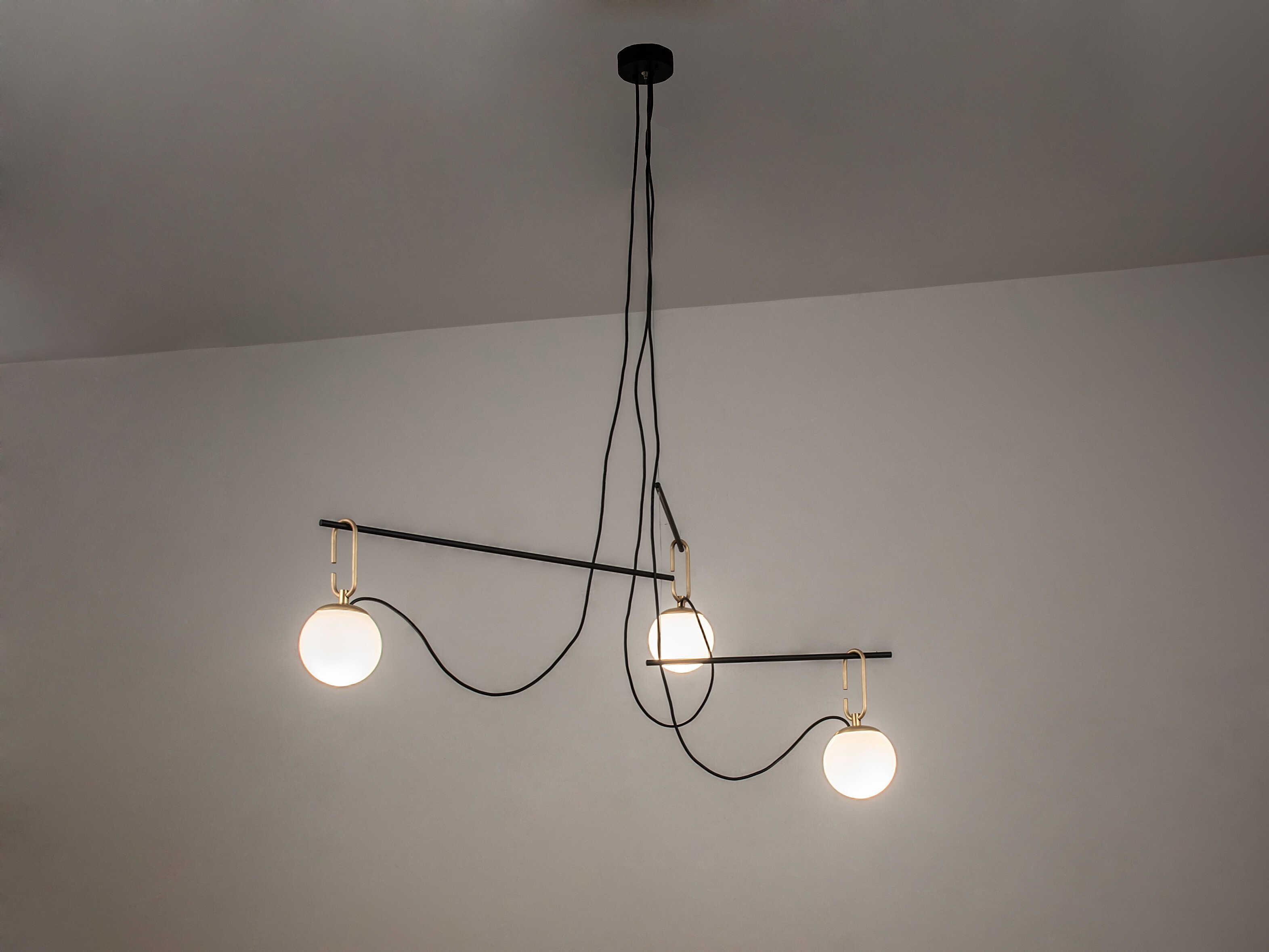 Meyda Bola 3-Light Black Glass Globe Linear Pendant