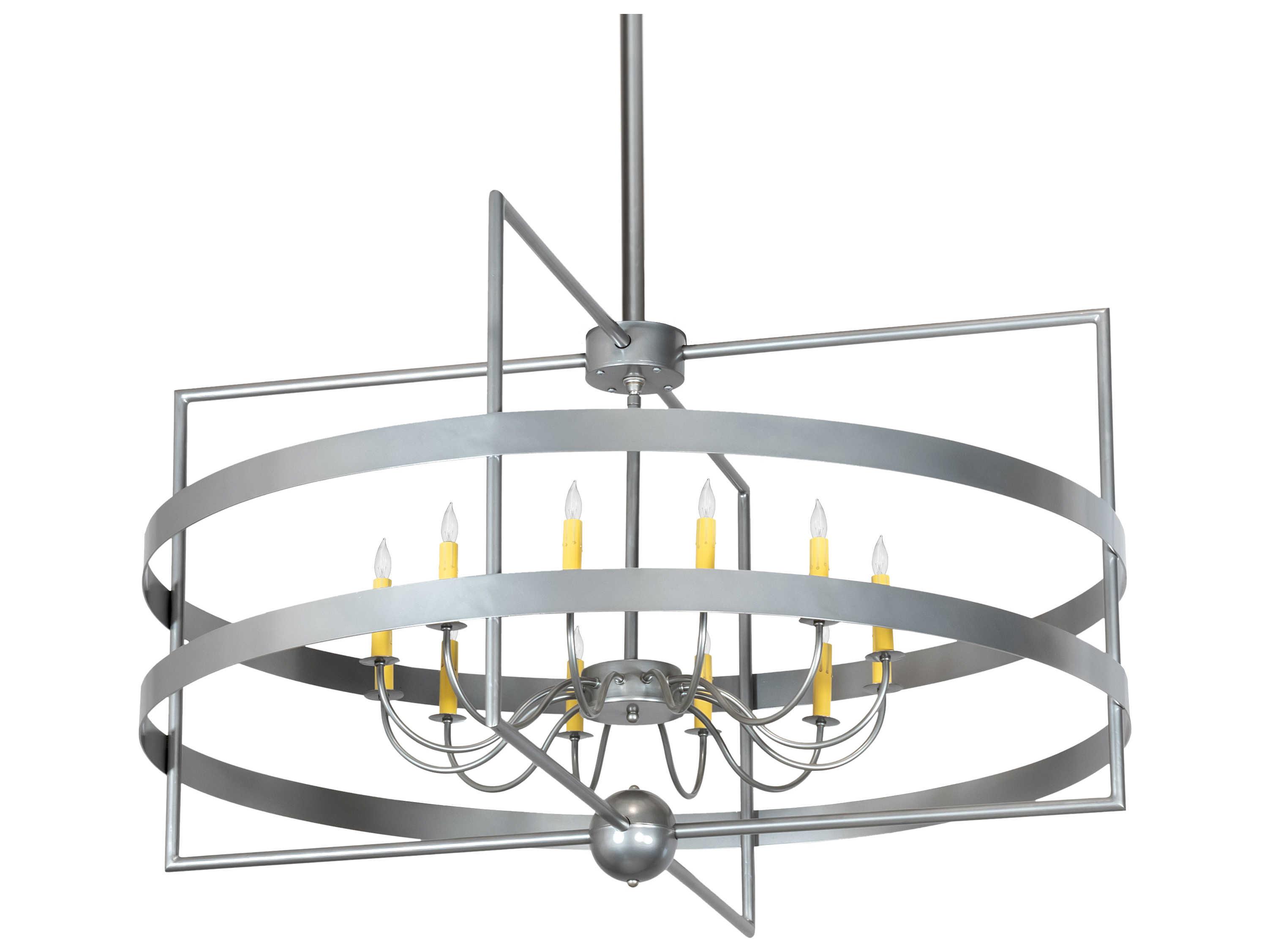 Meyda Aldari 12-Light Nickel Candelabra Geometric Chandelier