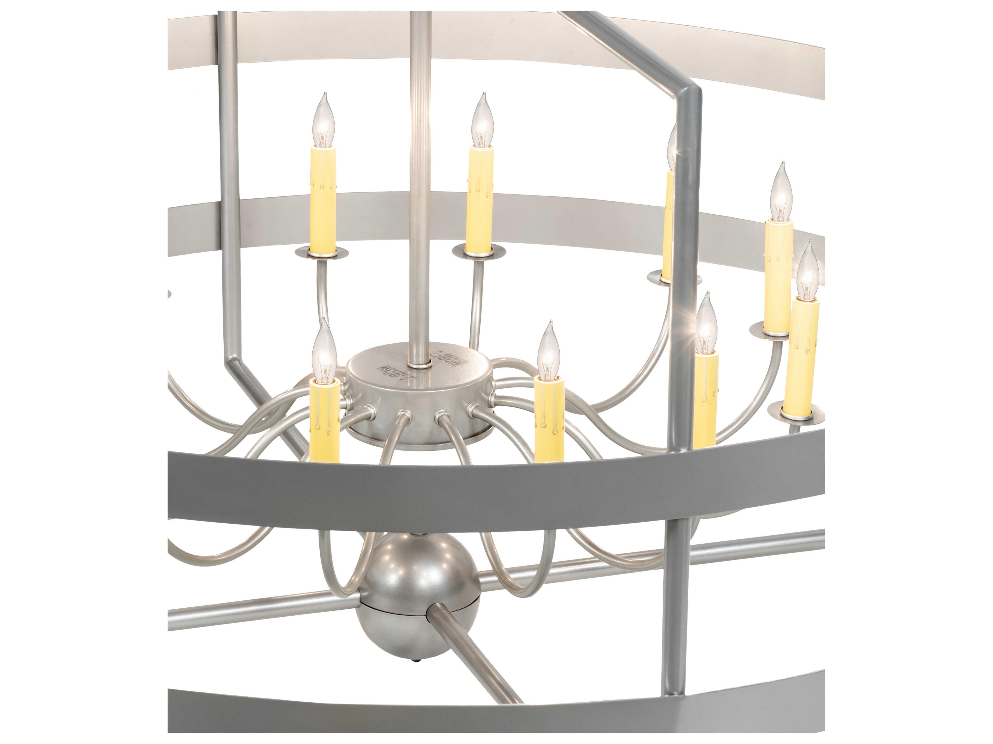 Meyda Aldari 12-Light Nickel Candelabra Geometric Chandelier