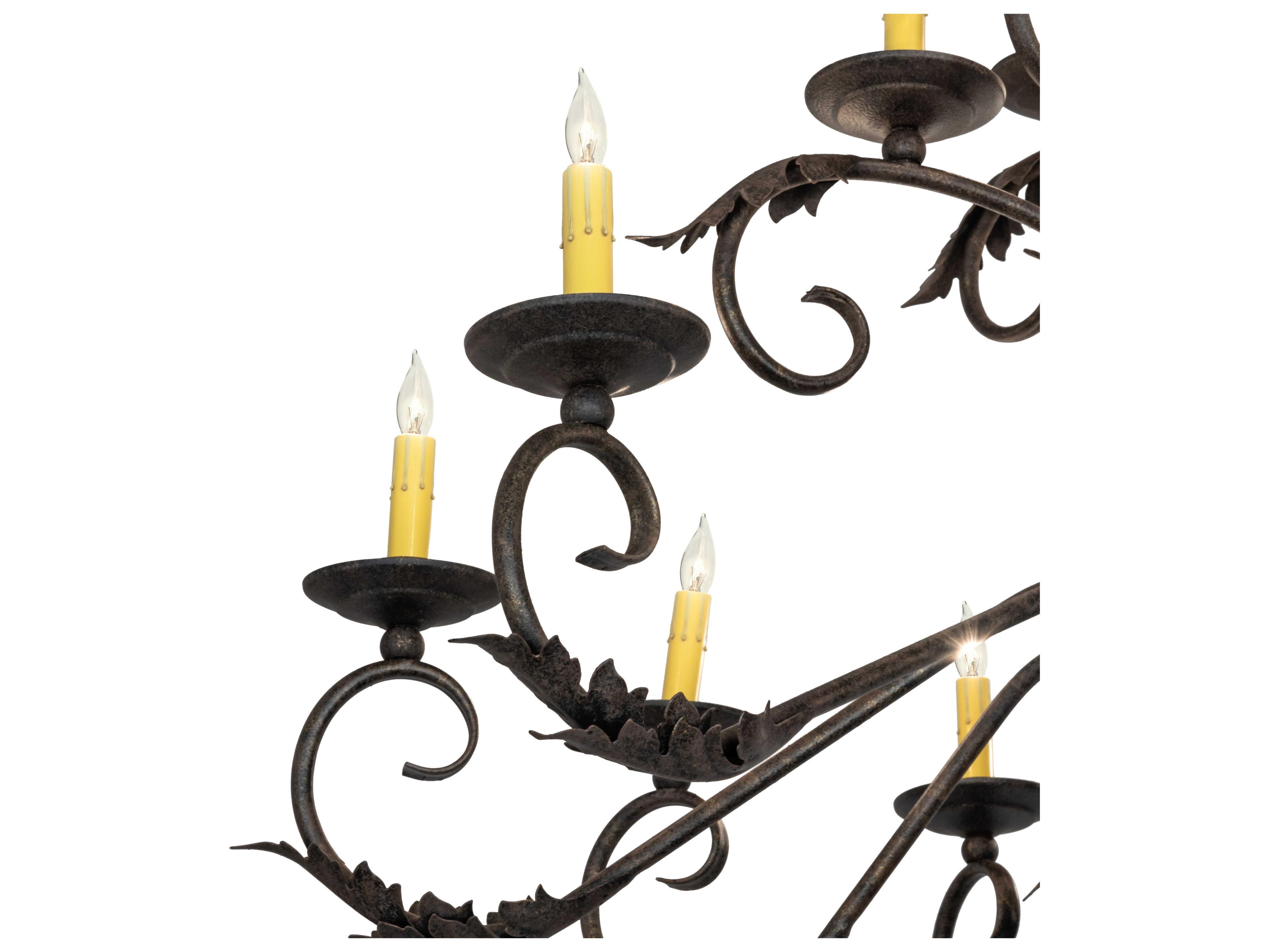 Meyda Windsor 18-Light8-Light Antique Brown Candelabra Chandelier