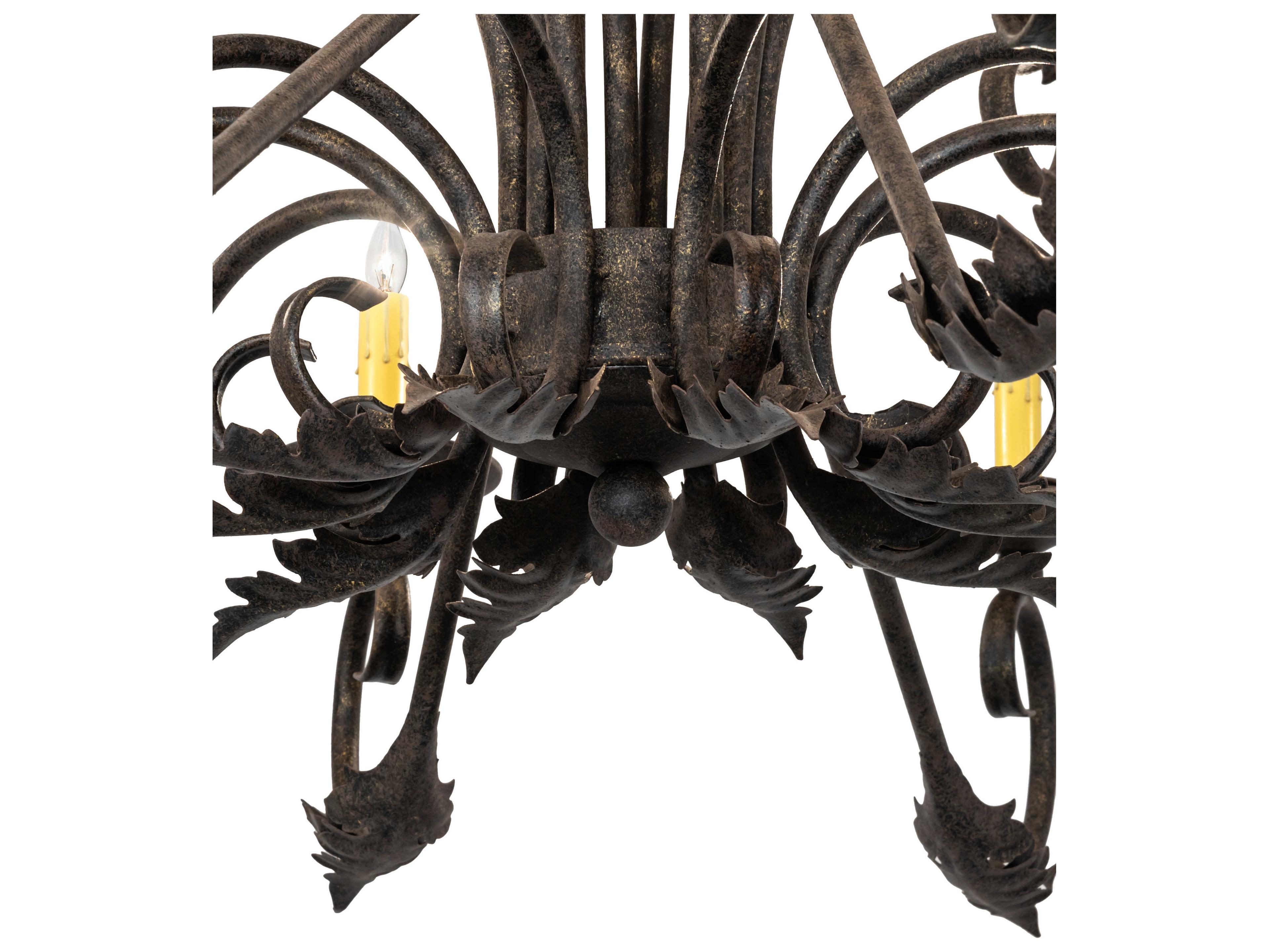 Meyda Windsor 18-Light8-Light Antique Brown Candelabra Chandelier