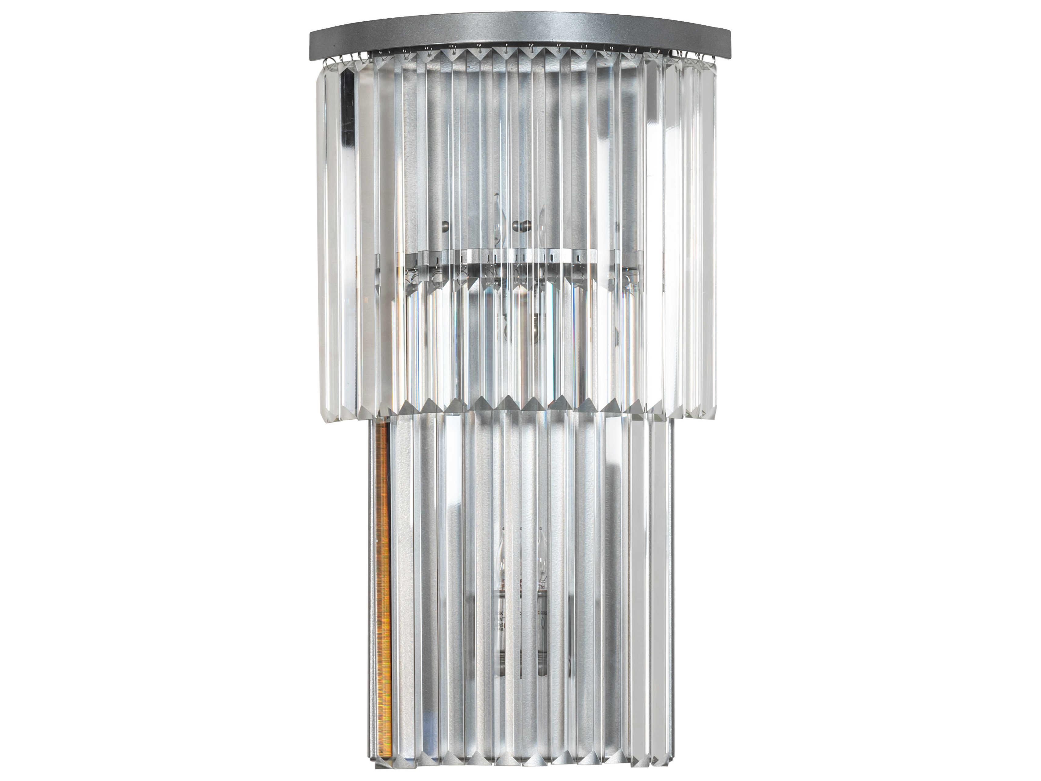 Meyda Beckam 2-Light Sparkle Silver Glass Wall Sconce