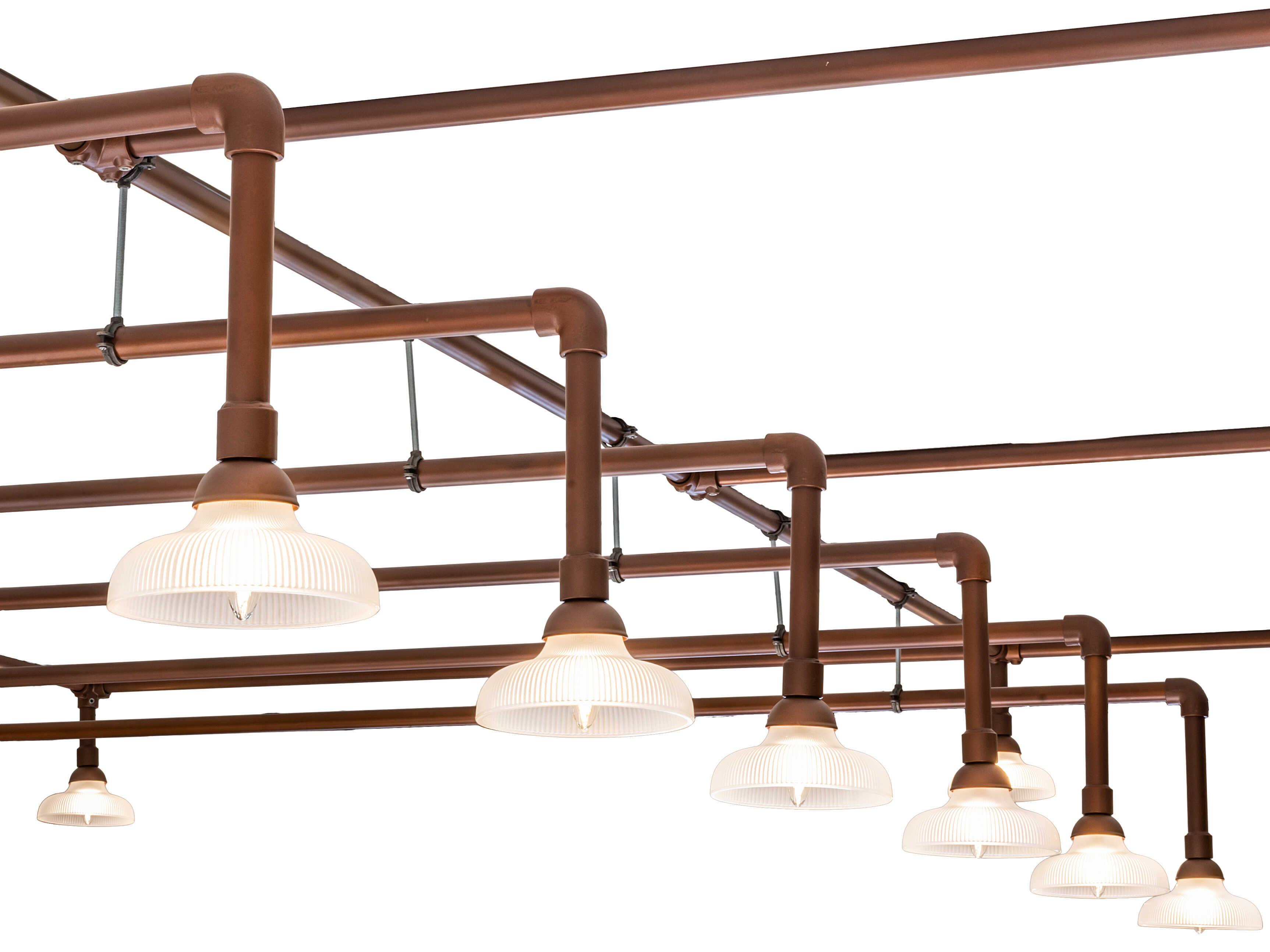 Meyda Pipedream 21-Light Nickel Copper Glass Linear Semi Flush Mount