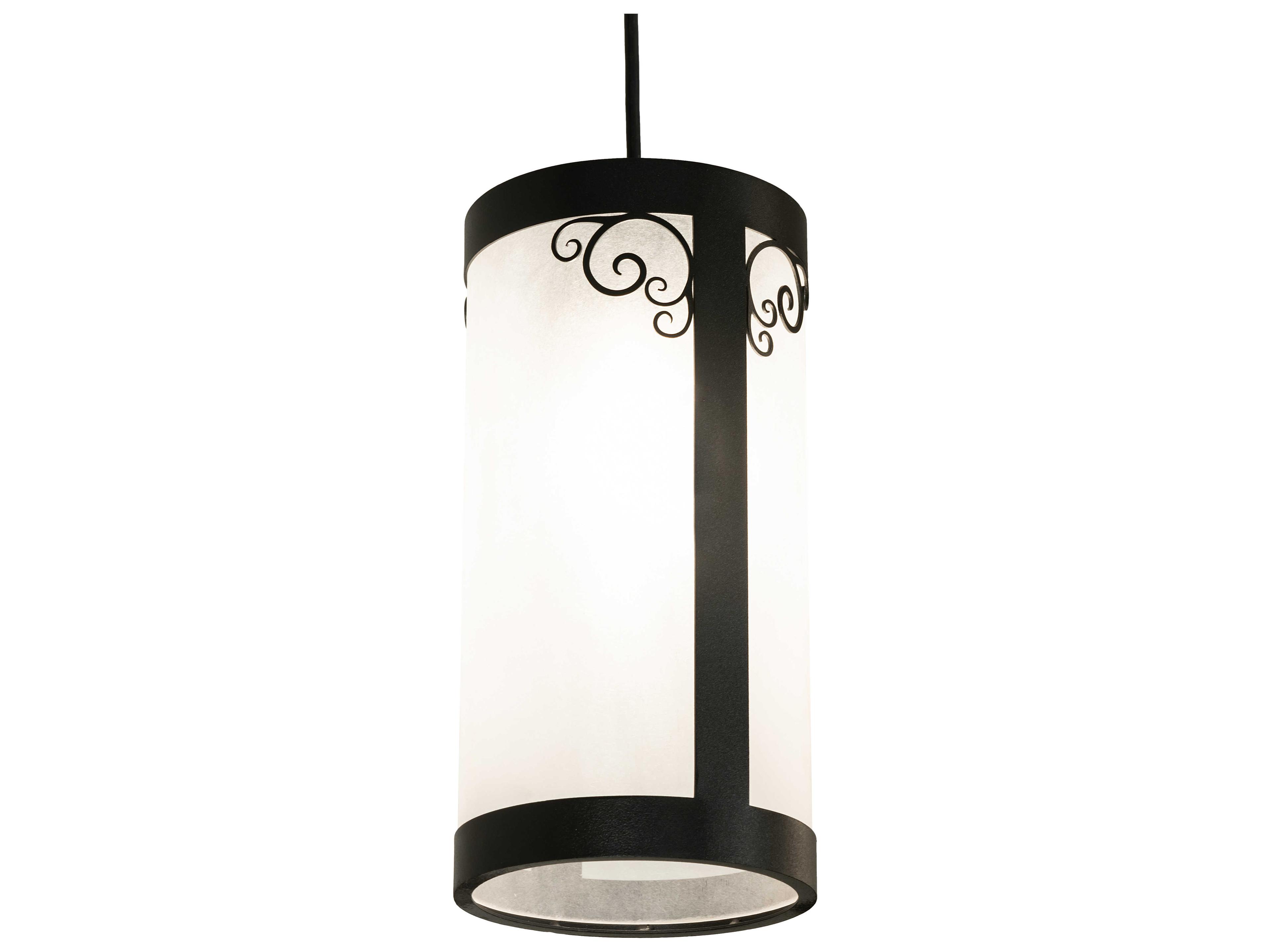 Meyda Putrelo 5-Light Wrought Iron Black Cylinder Island Pendant