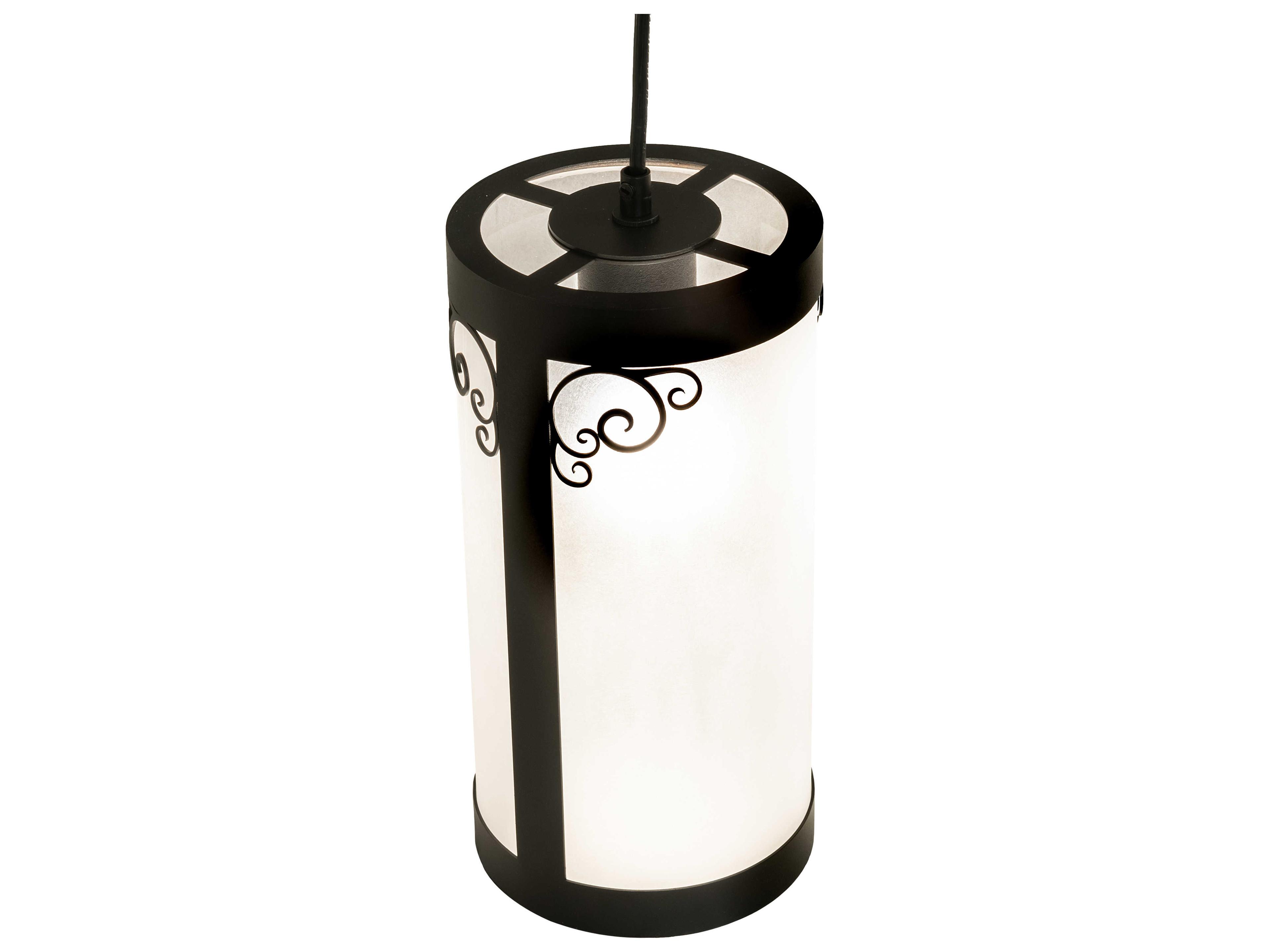 Meyda Putrelo 5-Light Wrought Iron Black Cylinder Island Pendant