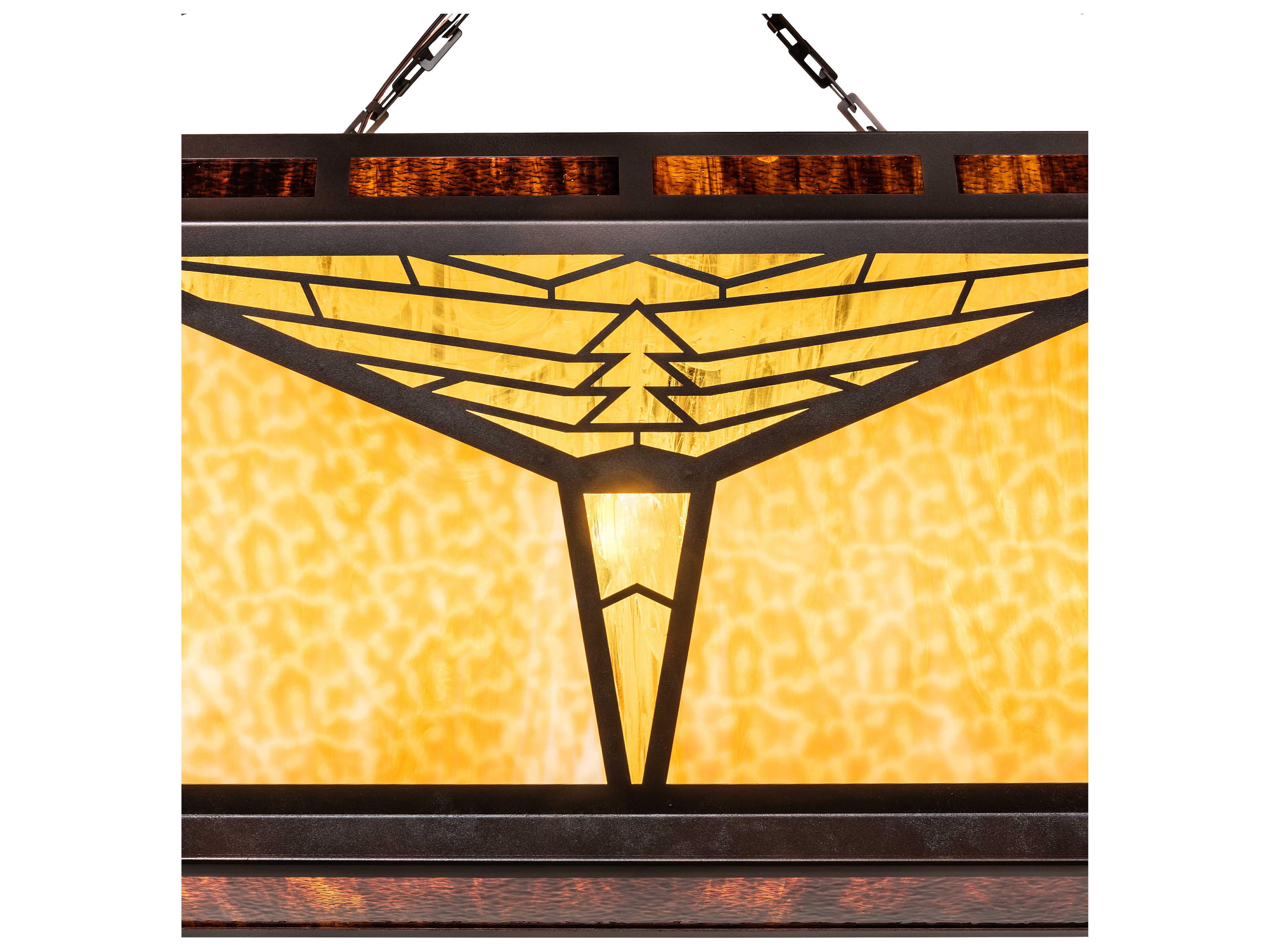 Meyda Nuevo Mission 9-Light Mahogany Bronze Glass Geometric Island Pendant