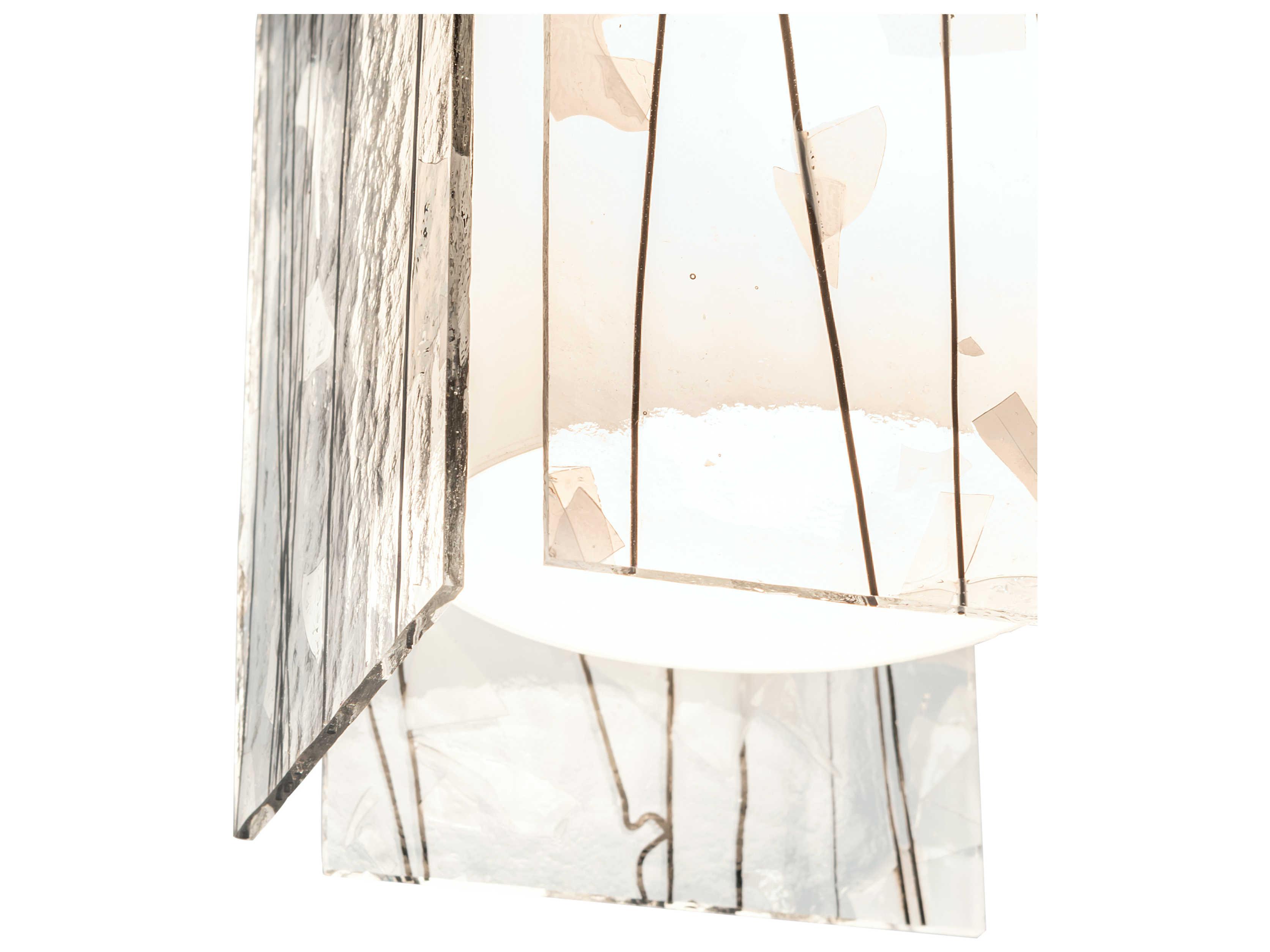 Meyda Metro Fusion 1-Light Textured Black Glass Cylinder Geometric Mini Pendant