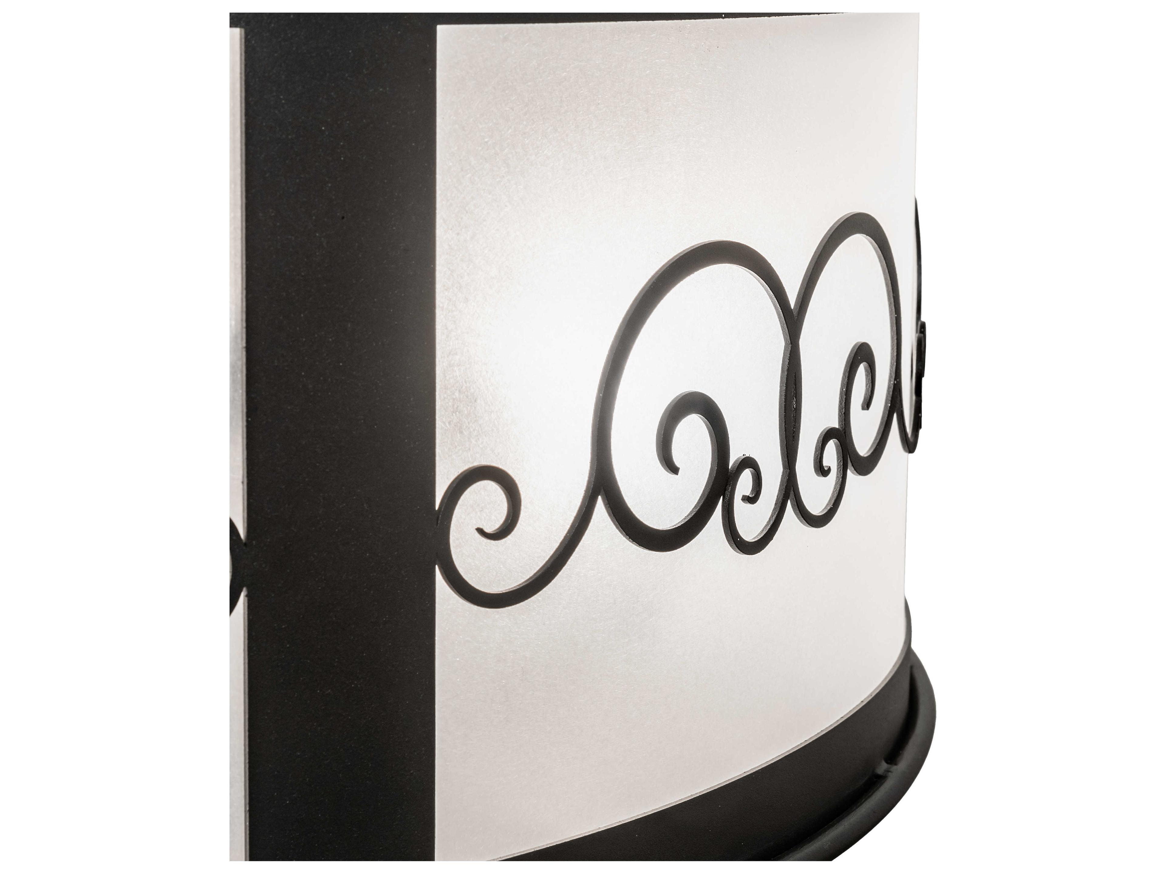 Meyda Putrelo 8-Light Wrought Iron Black Drum Pendant