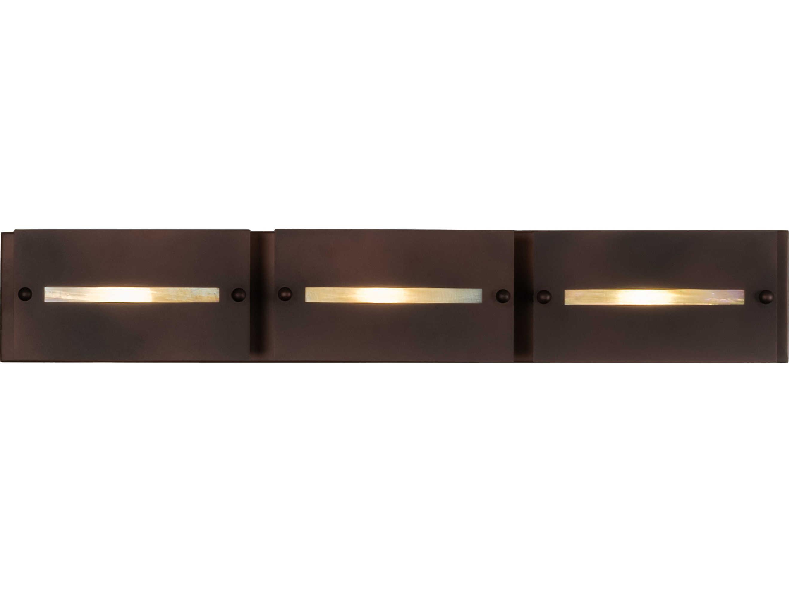 Meyda Stepping Stone 3-Light Beige Cinnamon Coffee Metalic Brown Glass Vanity Light