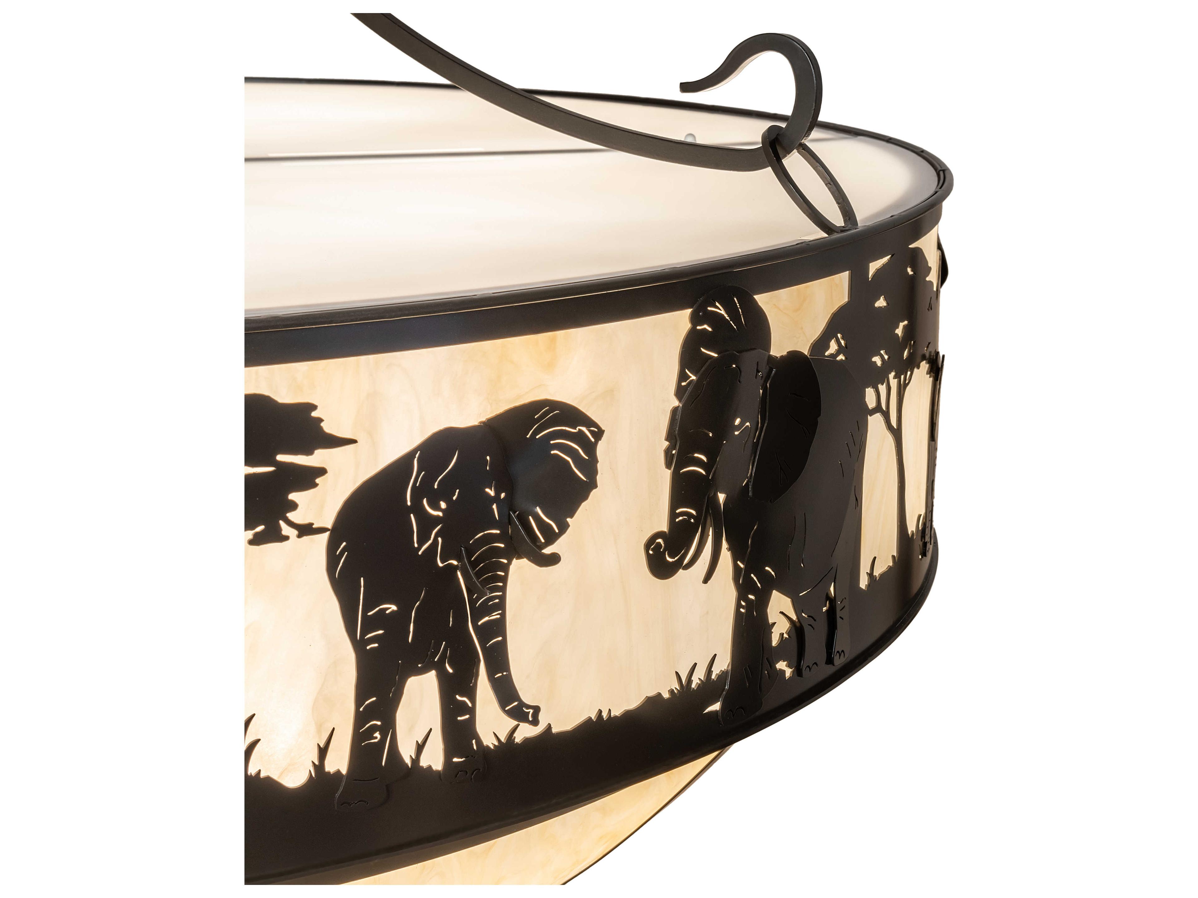 Meyda Elephant 12-Light Timeless Bronze Bowl Pendant