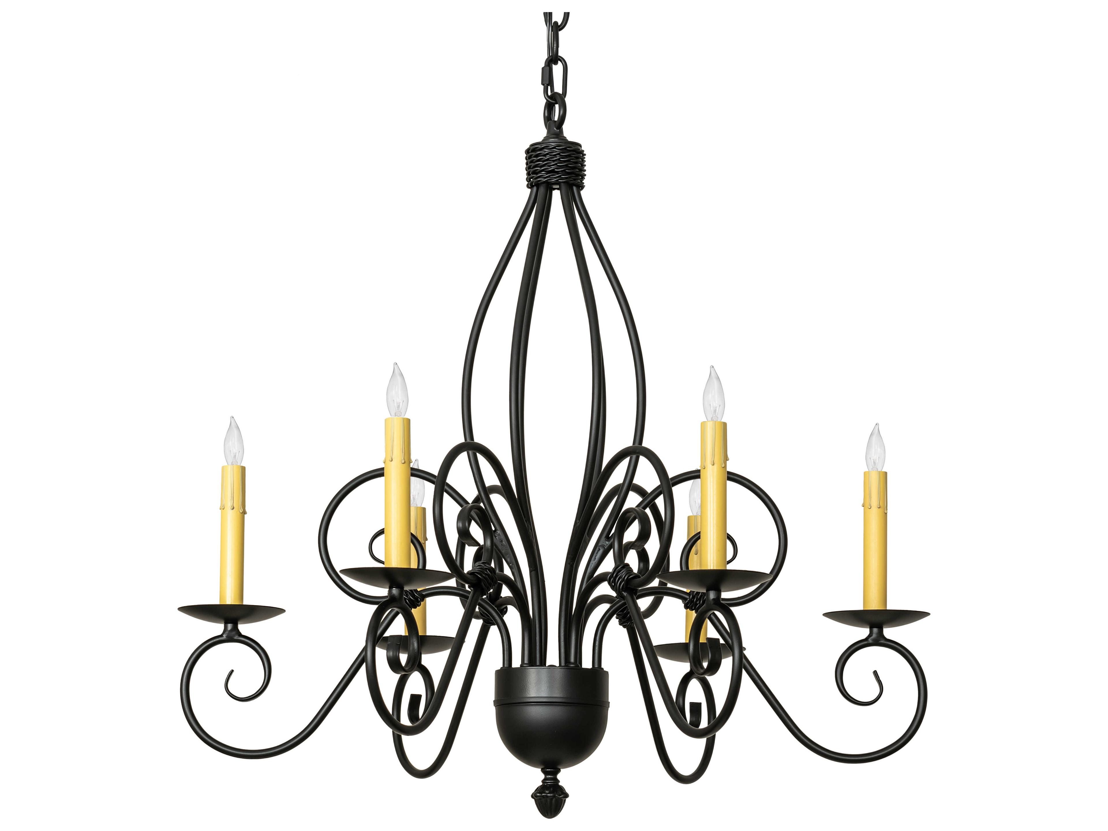 Meyda Squire 6-Light Blackwash Candelabra Chandelier