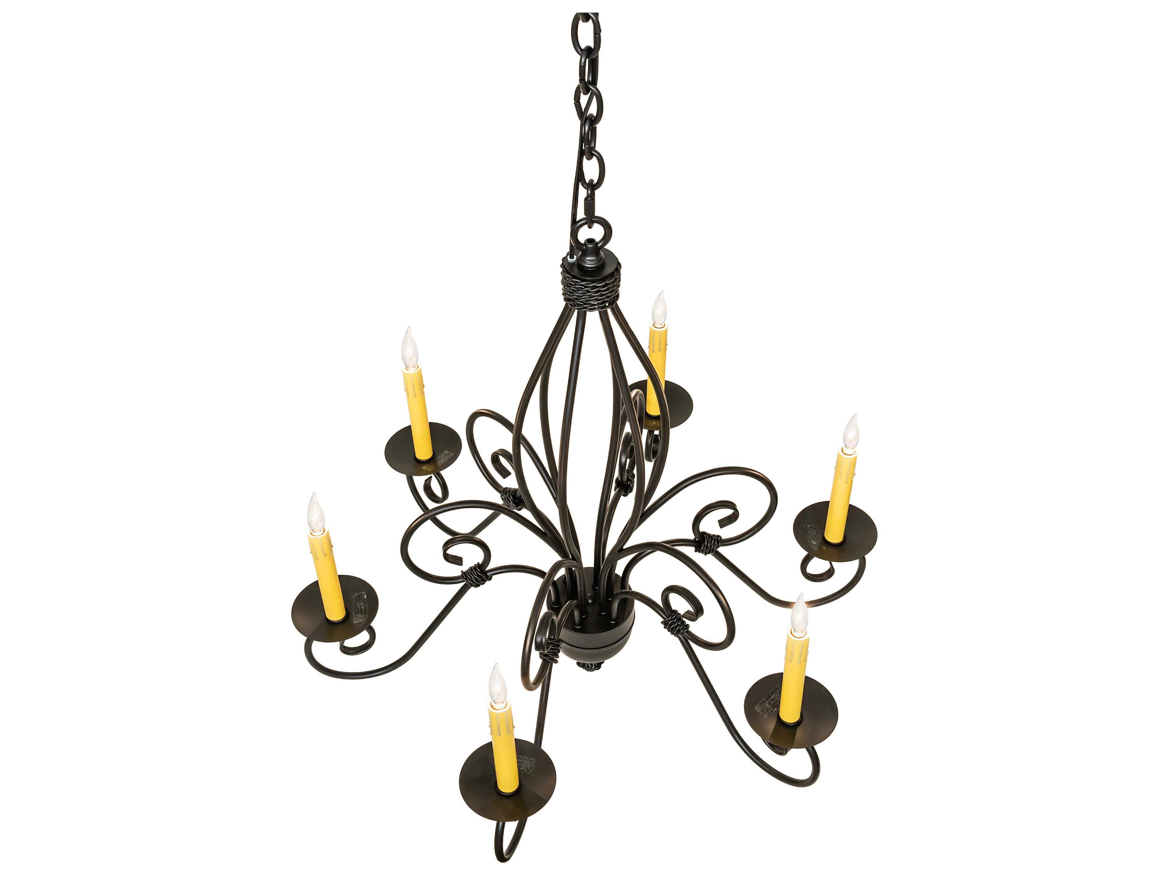 Meyda Squire 6-Light Blackwash Candelabra Chandelier