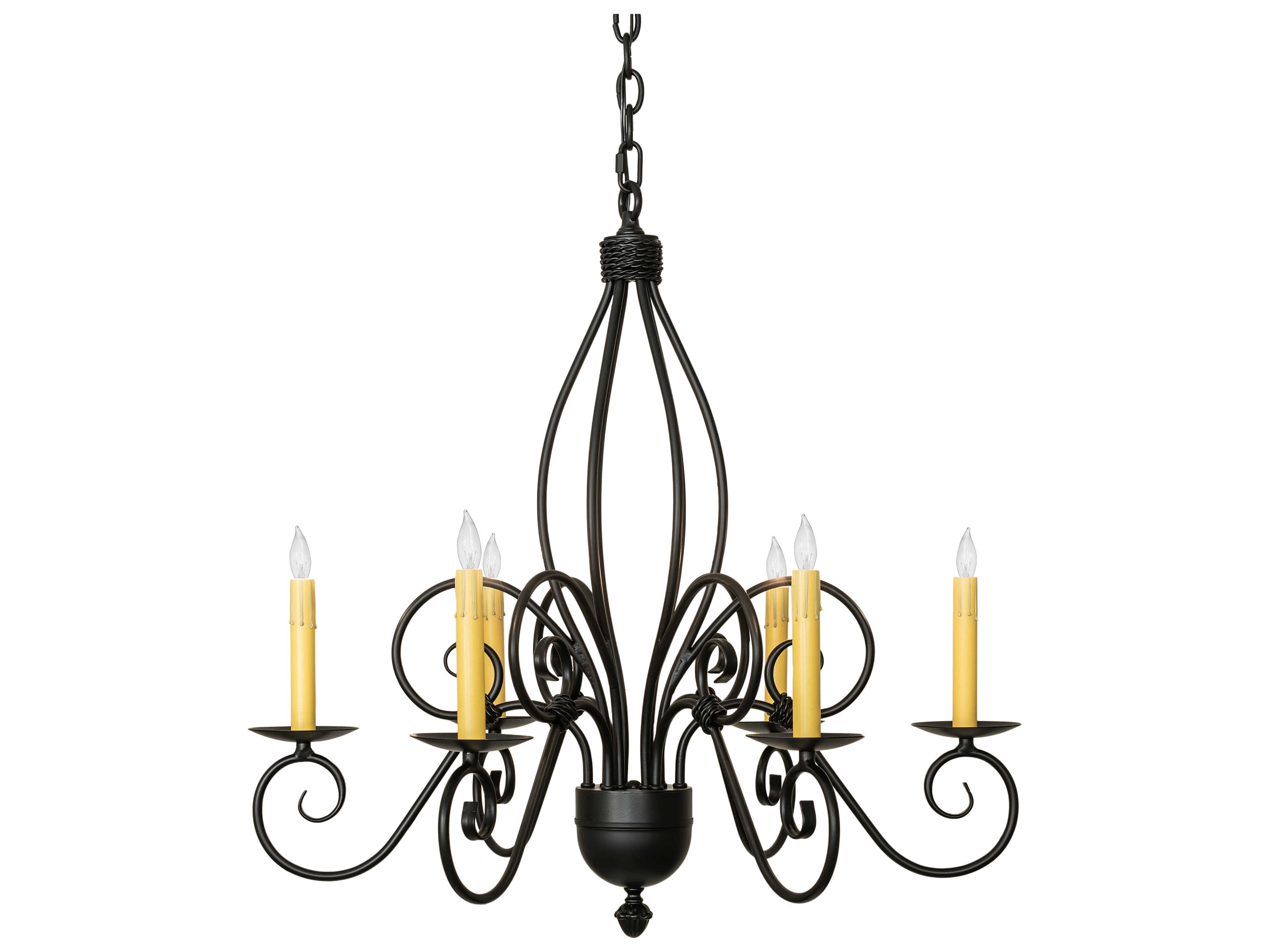 Meyda Squire 6-Light Blackwash Candelabra Chandelier