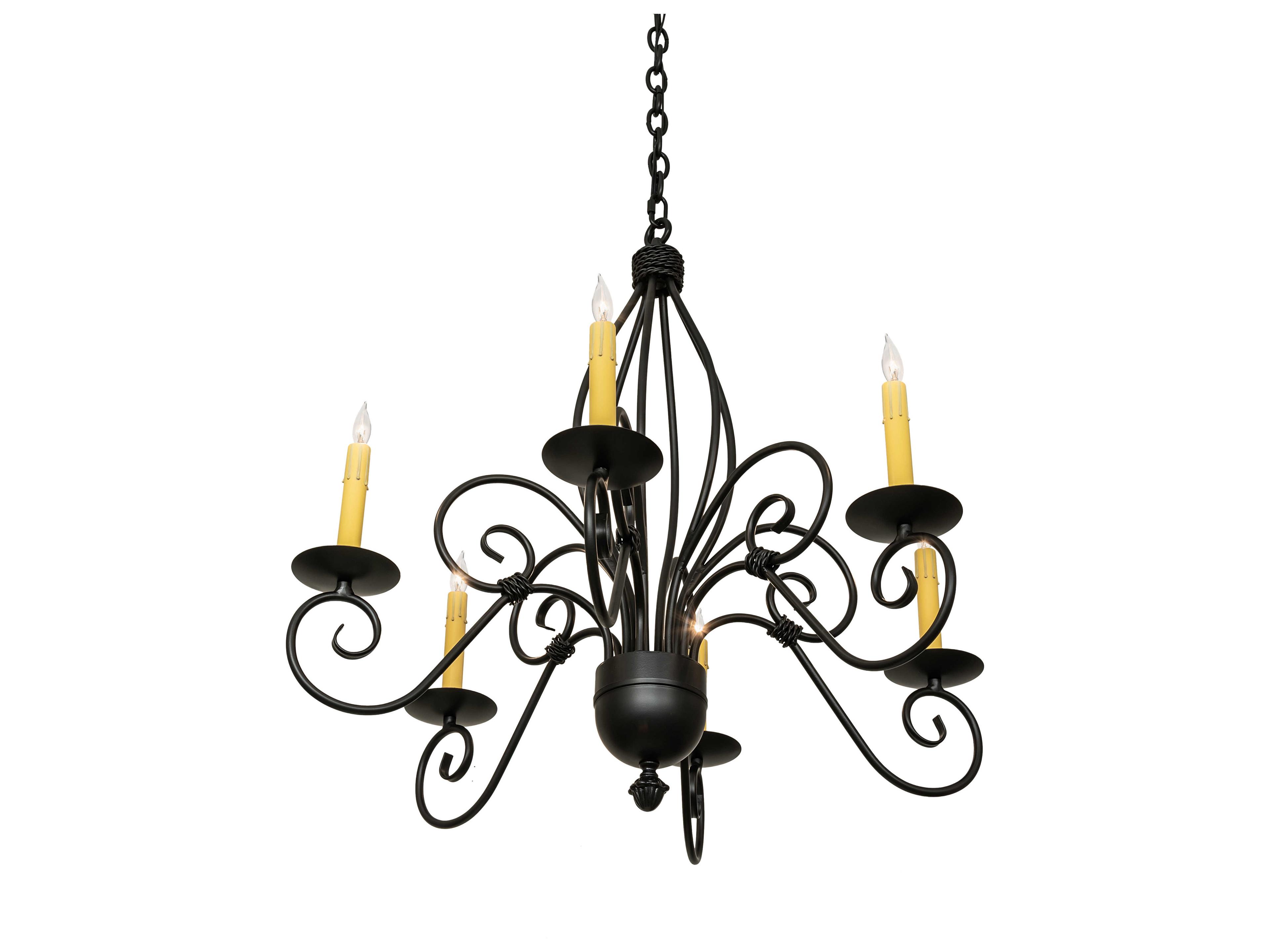 Meyda Squire 6-Light Blackwash Candelabra Chandelier