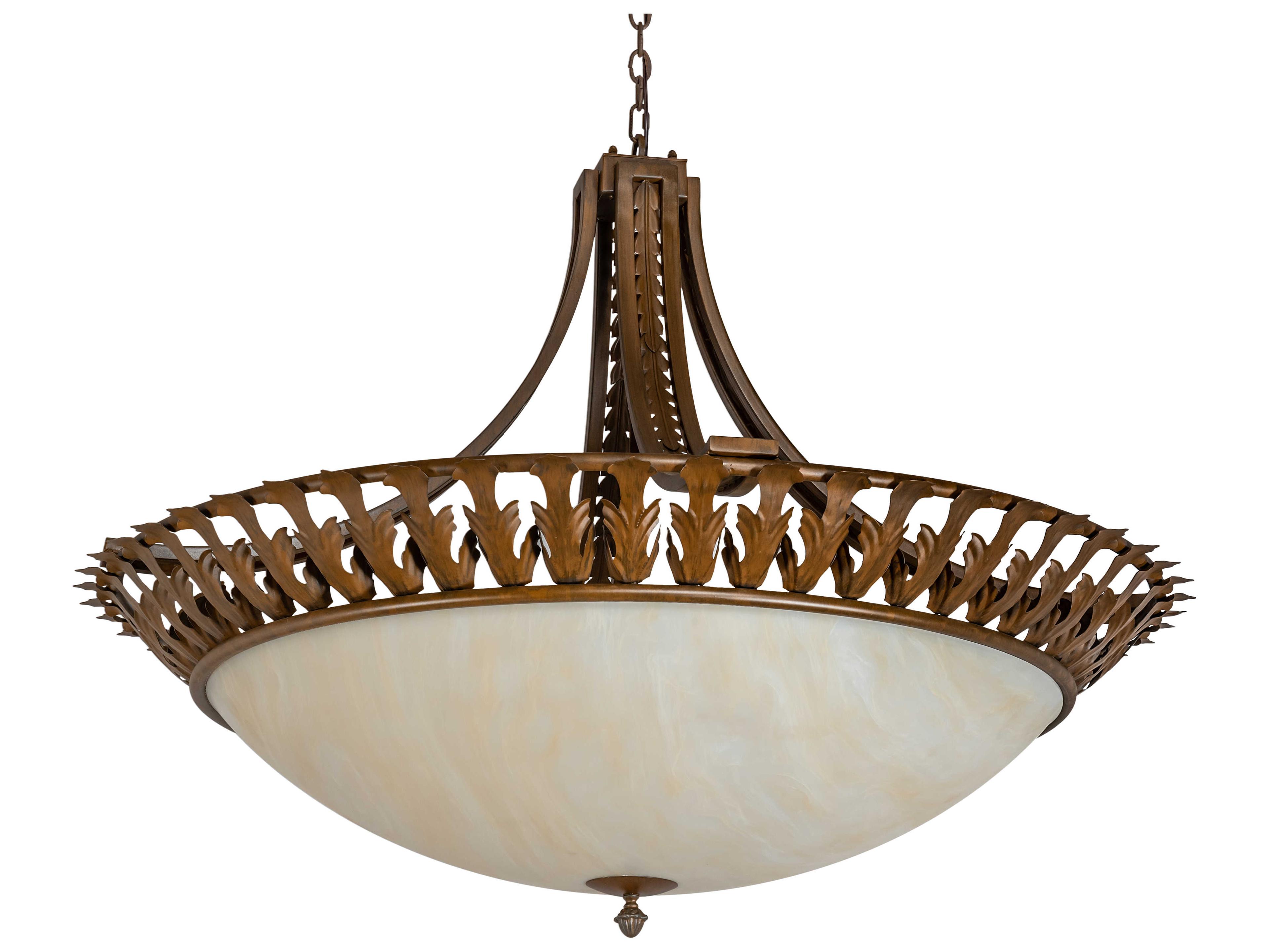 Meyda Hampton 6-Light Rustic Iron Brown Bowl Pendant