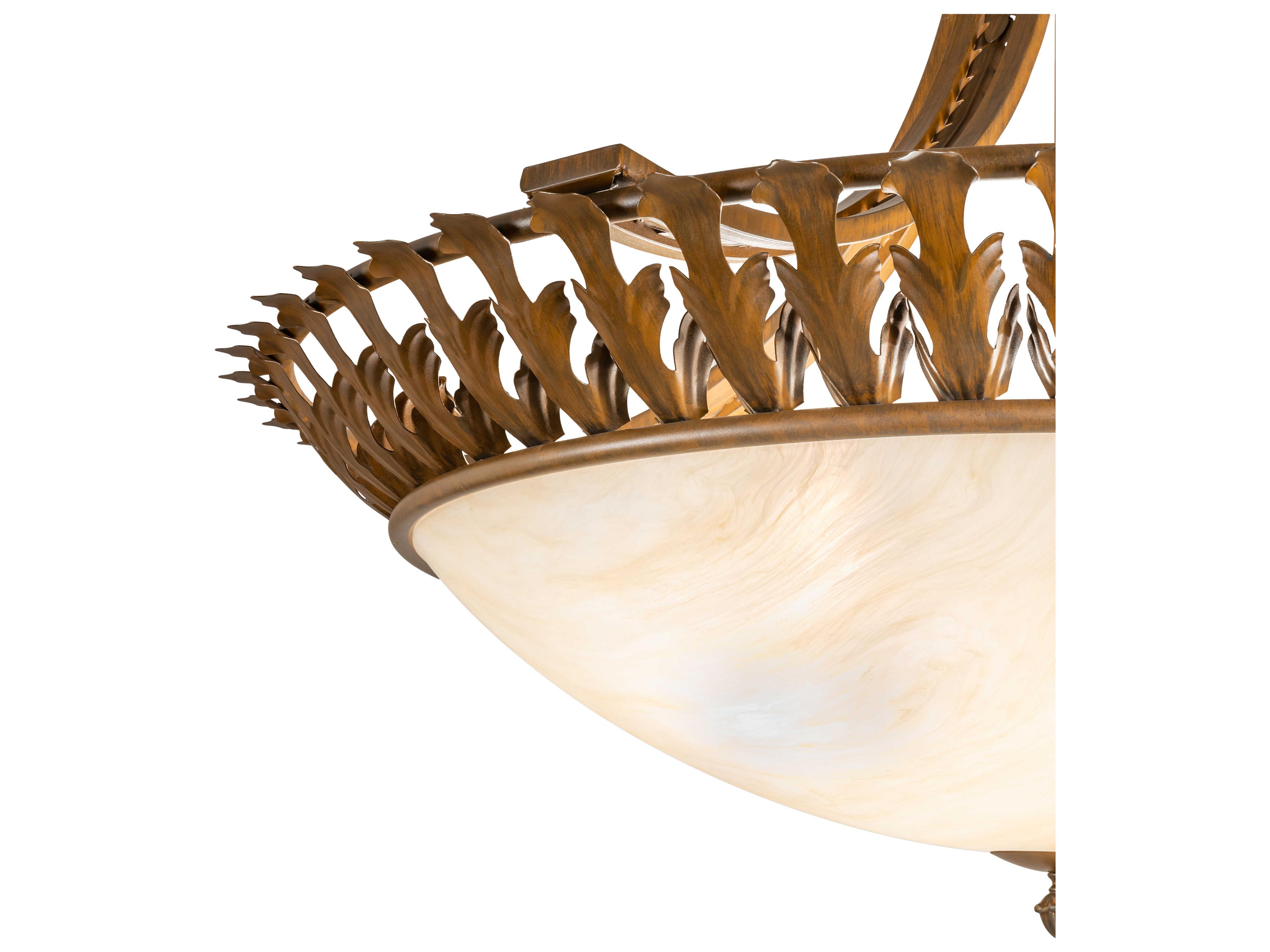 Meyda Hampton 6-Light Rustic Iron Brown Bowl Pendant