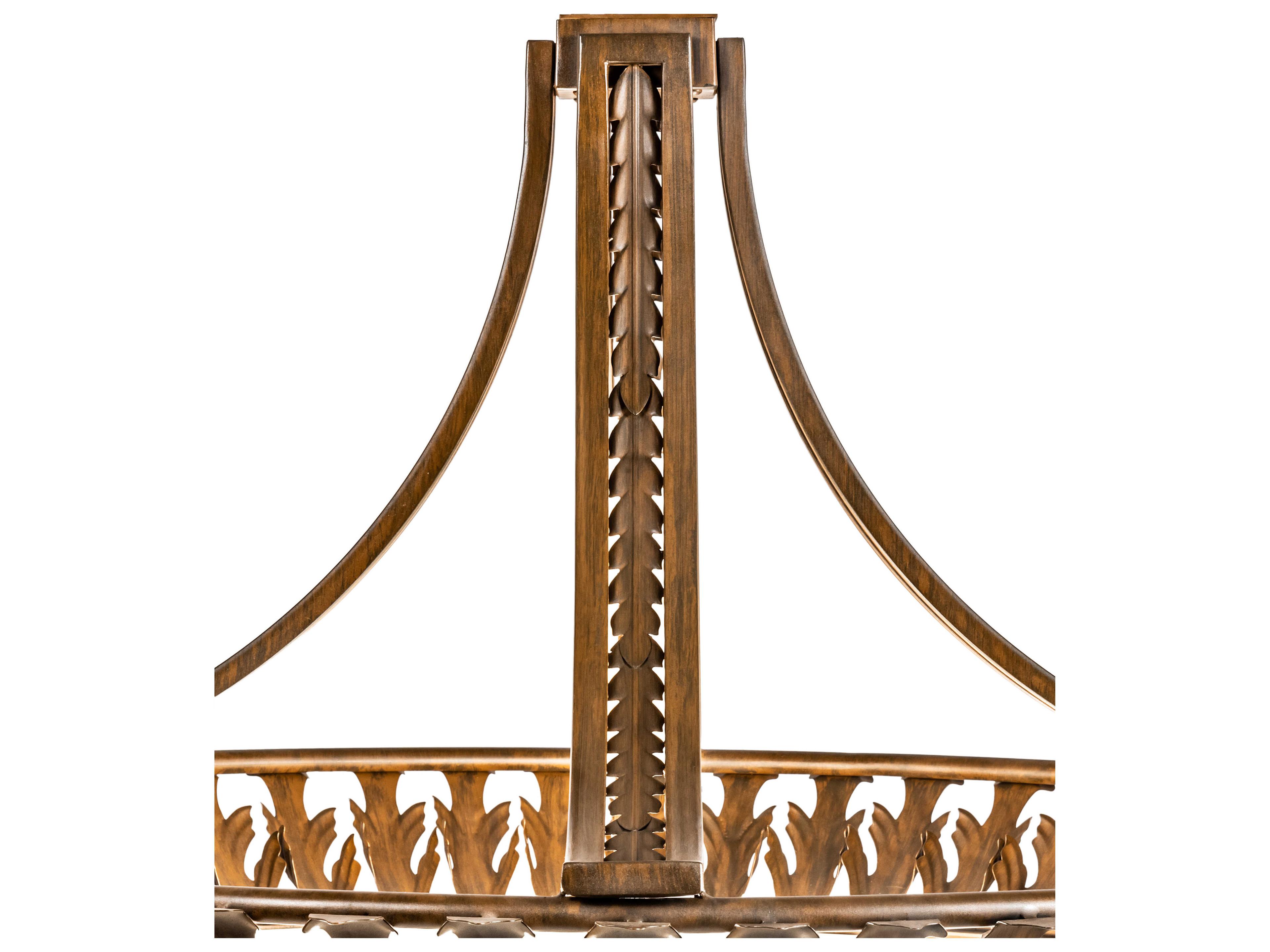 Meyda Hampton 6-Light Rustic Iron Brown Bowl Pendant