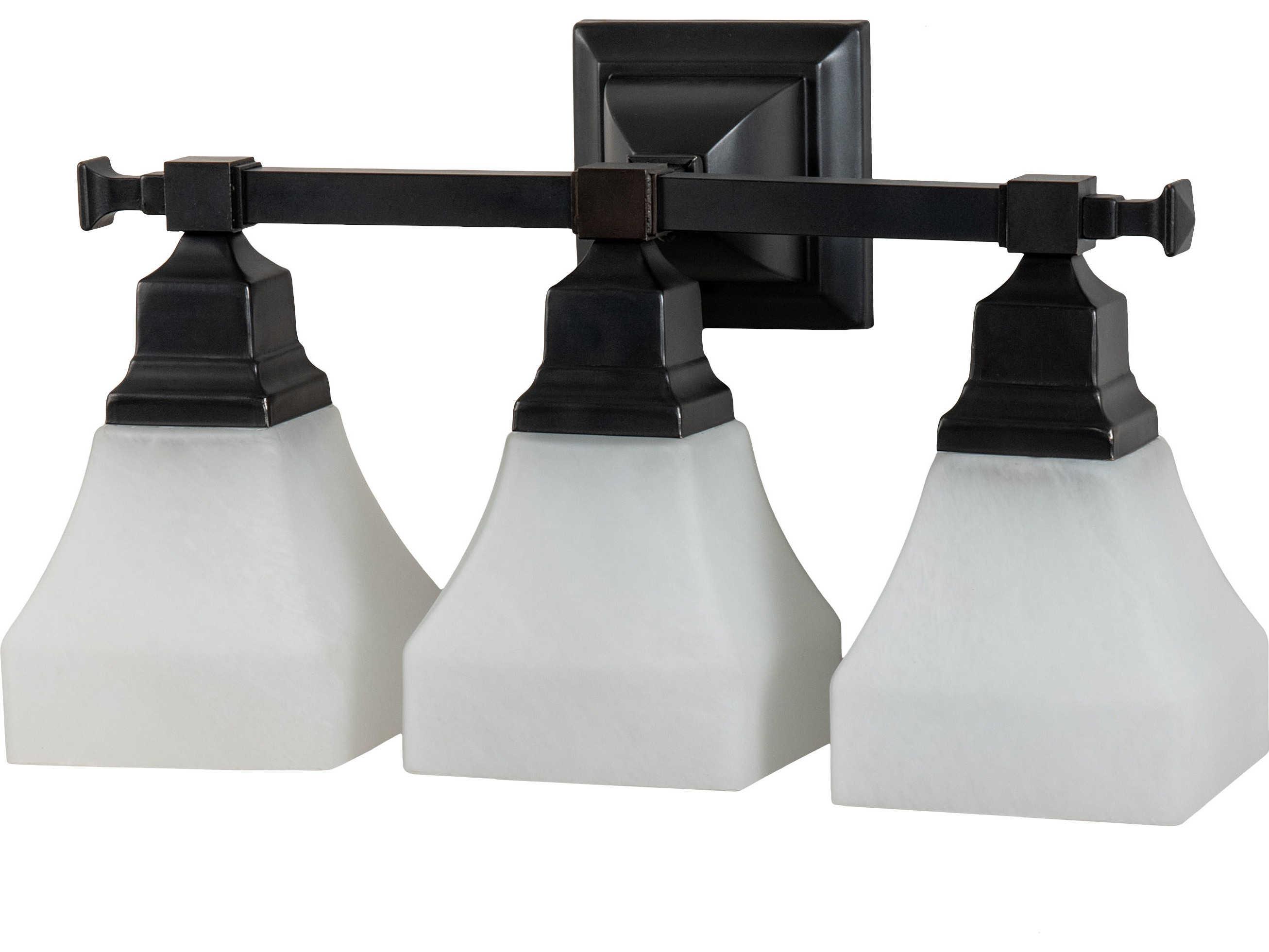 Meyda Bungalow 3-Light Craftsman Brown Glass Vanity Light