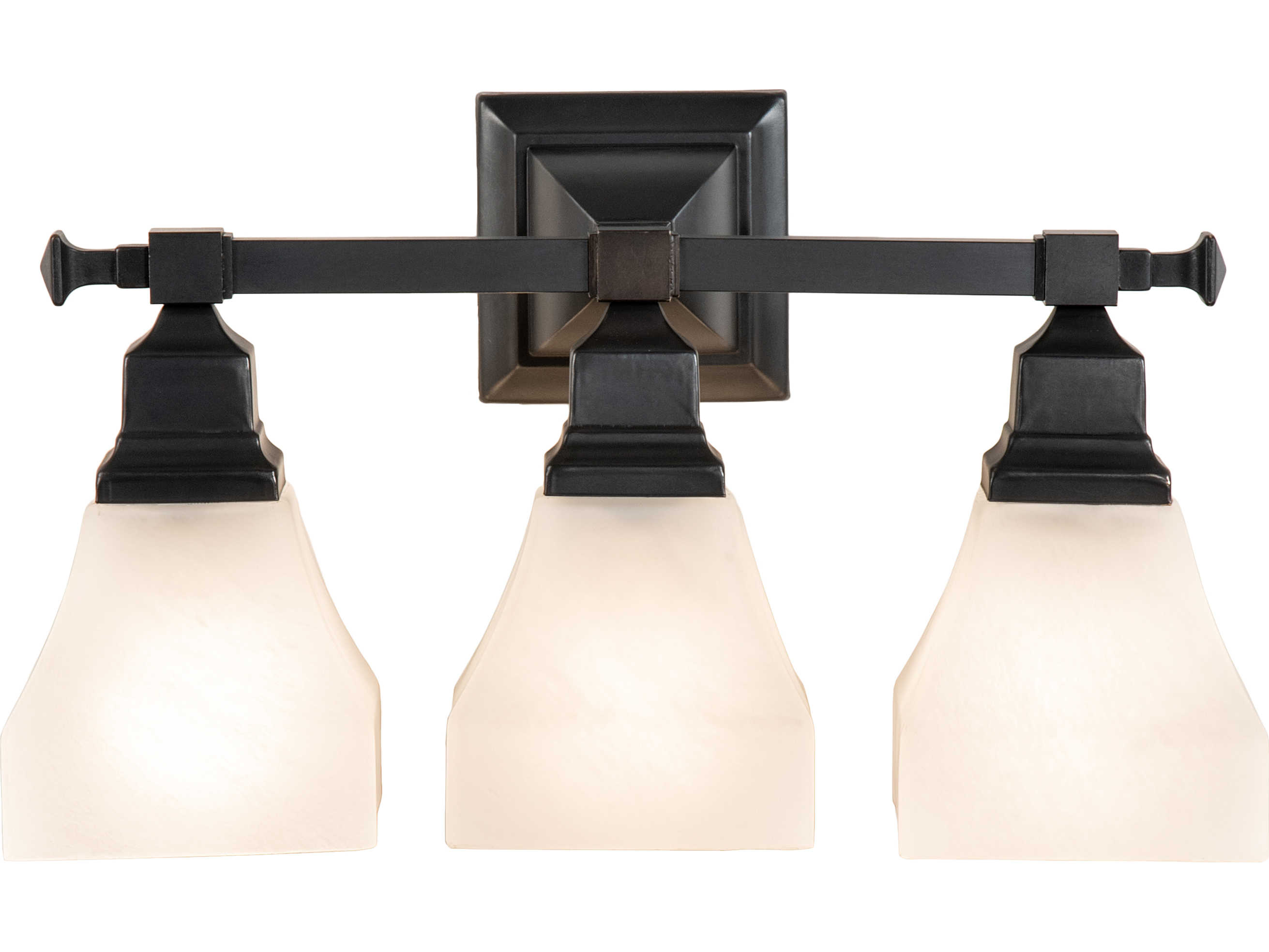 Meyda Bungalow 3-Light Craftsman Brown Glass Vanity Light