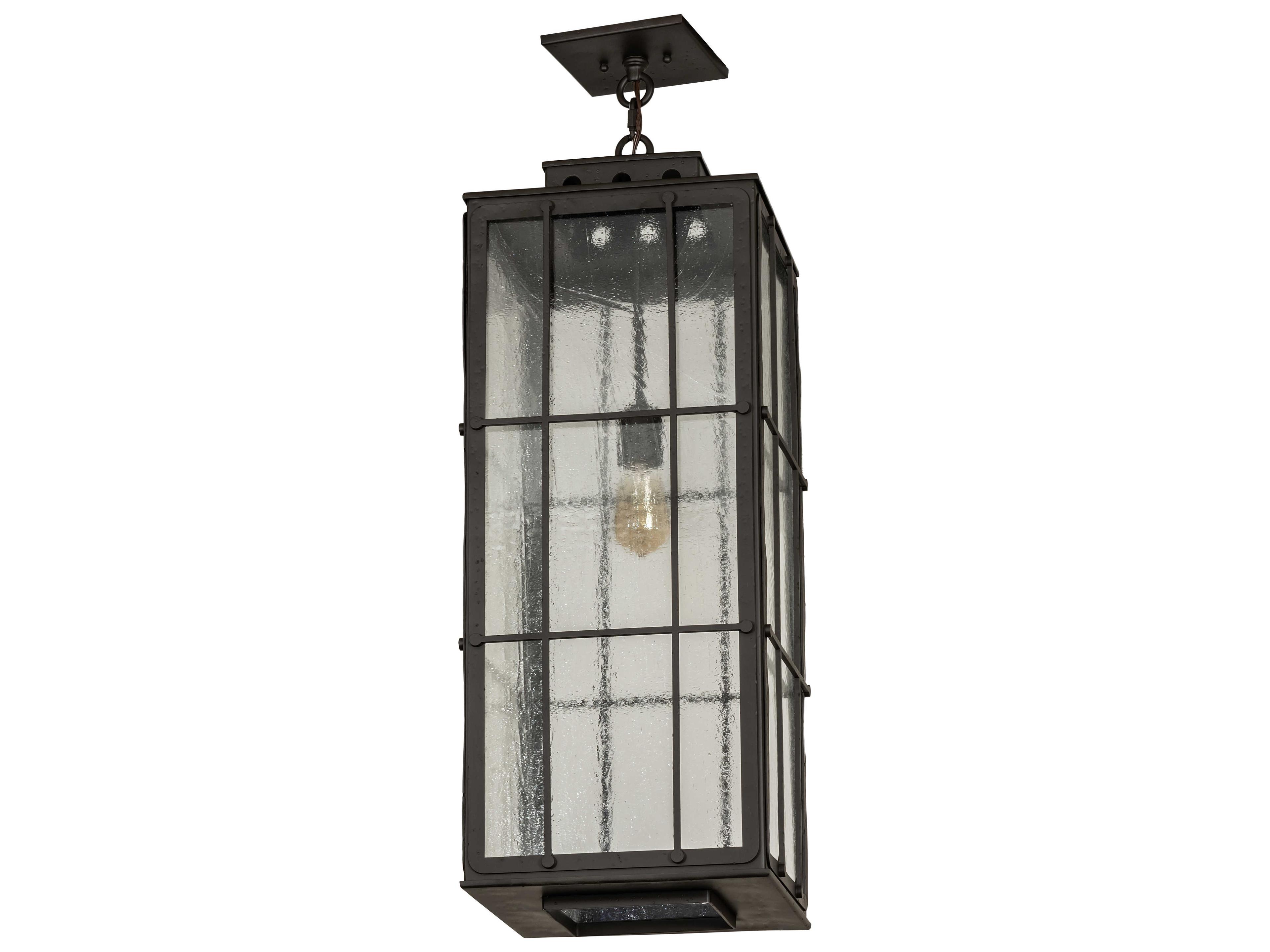 Meyda Pontrefract 1-Light Oil Rubbed Bronze Glass Lantern Mini Pendant