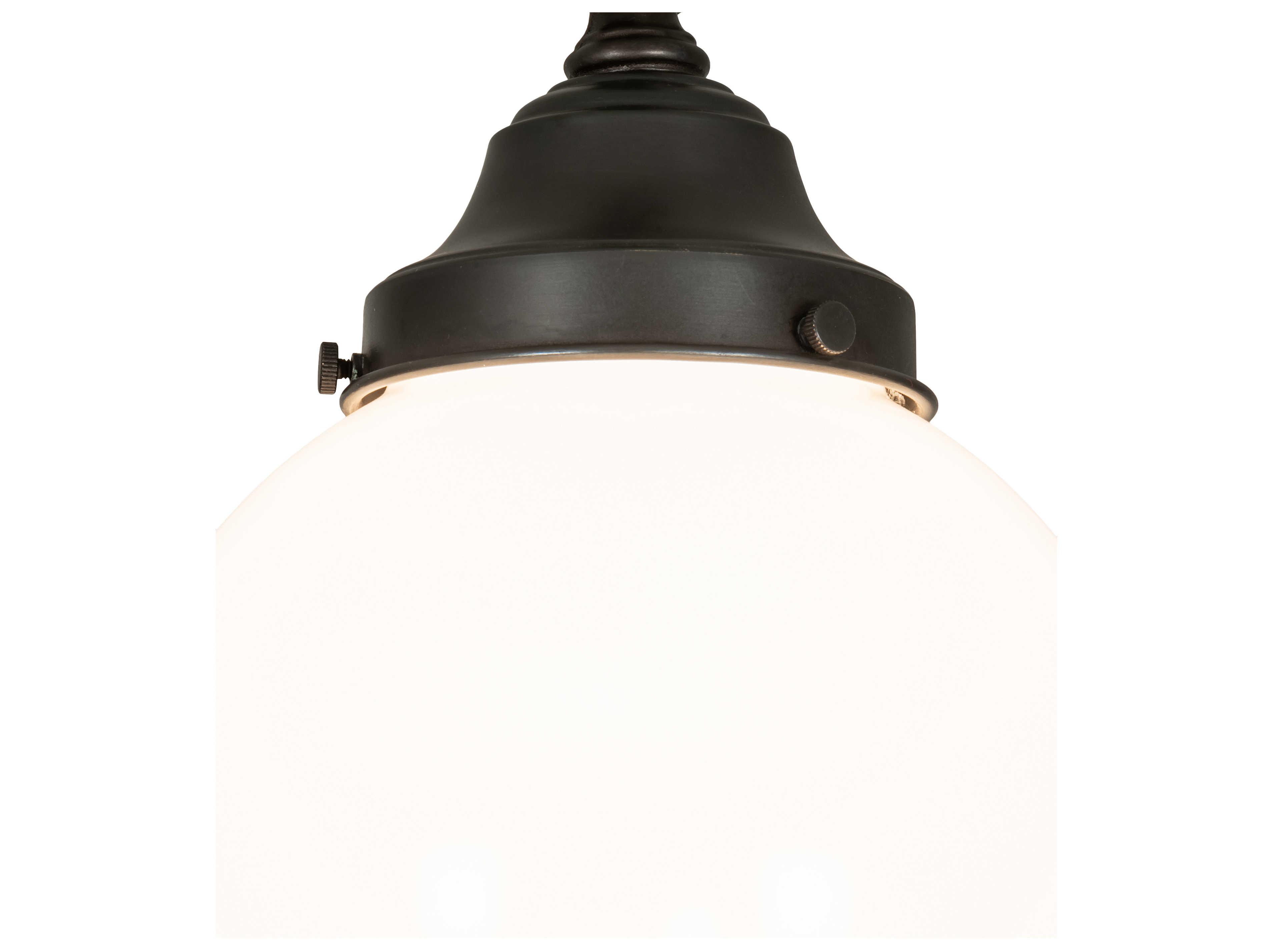 Meyda Revival Schoolhouse 1-Light Craftsman Brown Glass Globe Mini Pendant