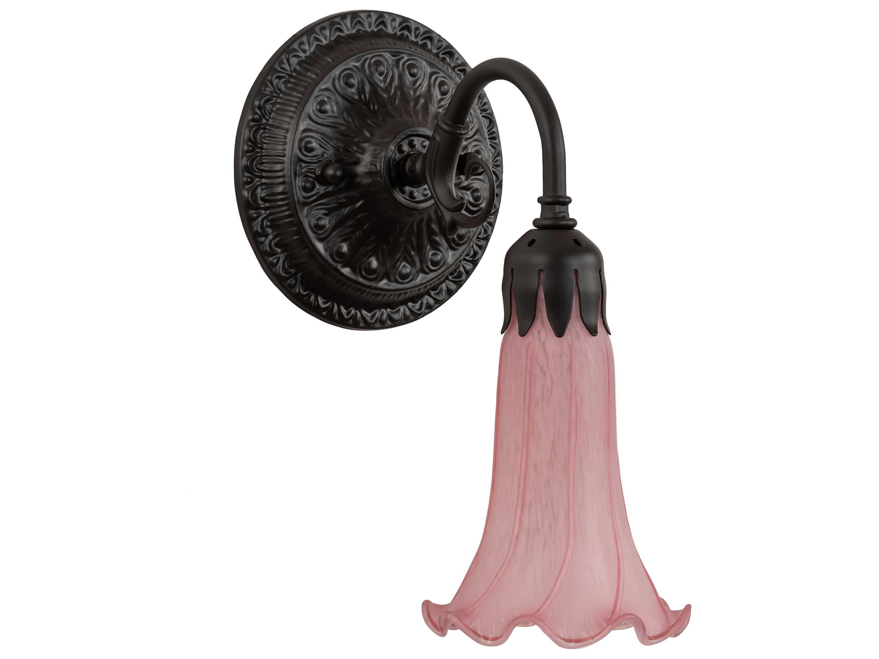 Meyda Pond Lily 1-Light Oil Rubbed Bronze Glass Wall Sconce