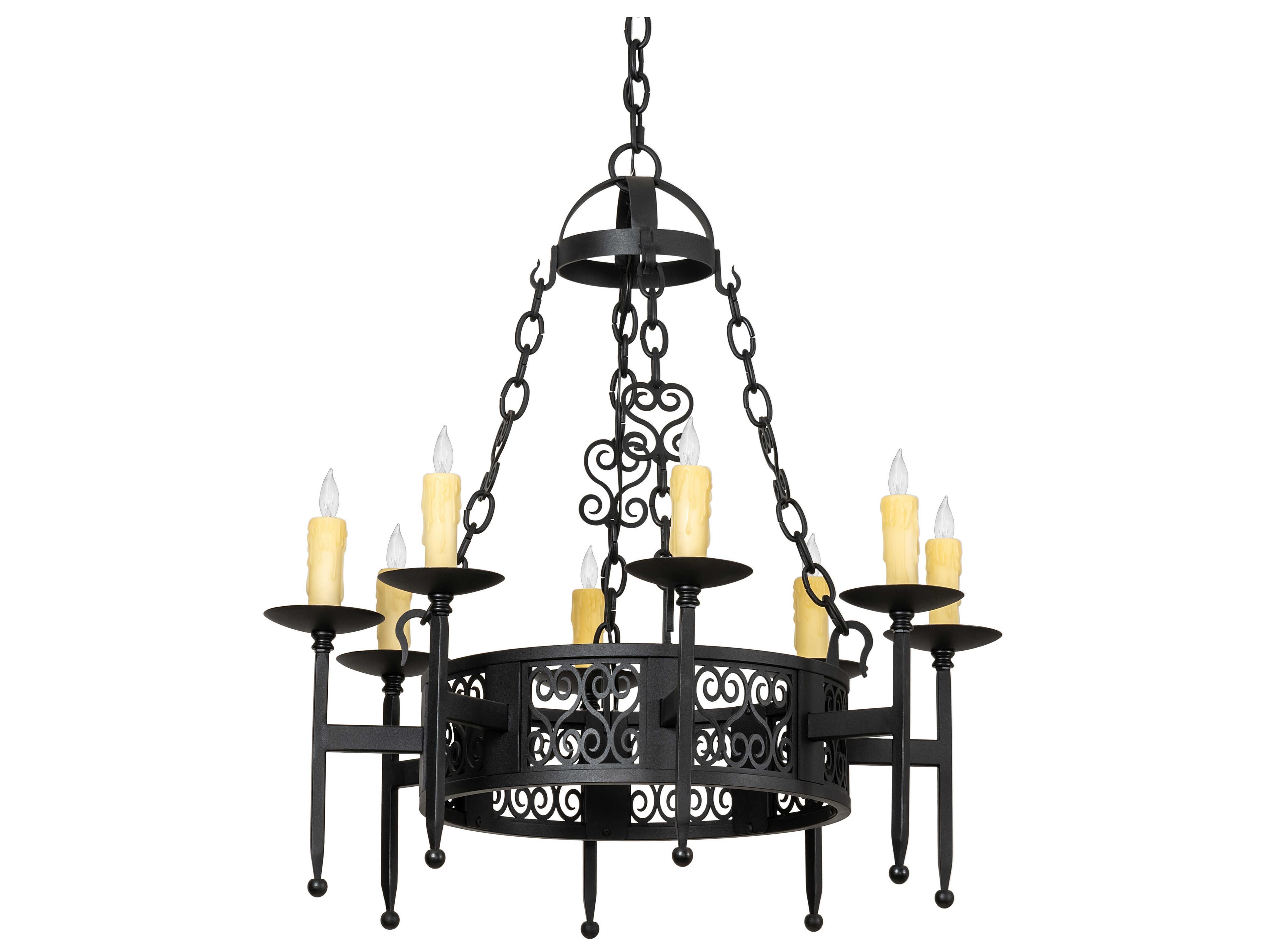 Meyda Toscano 8-Light Textured Black Candelabra Chandelier
