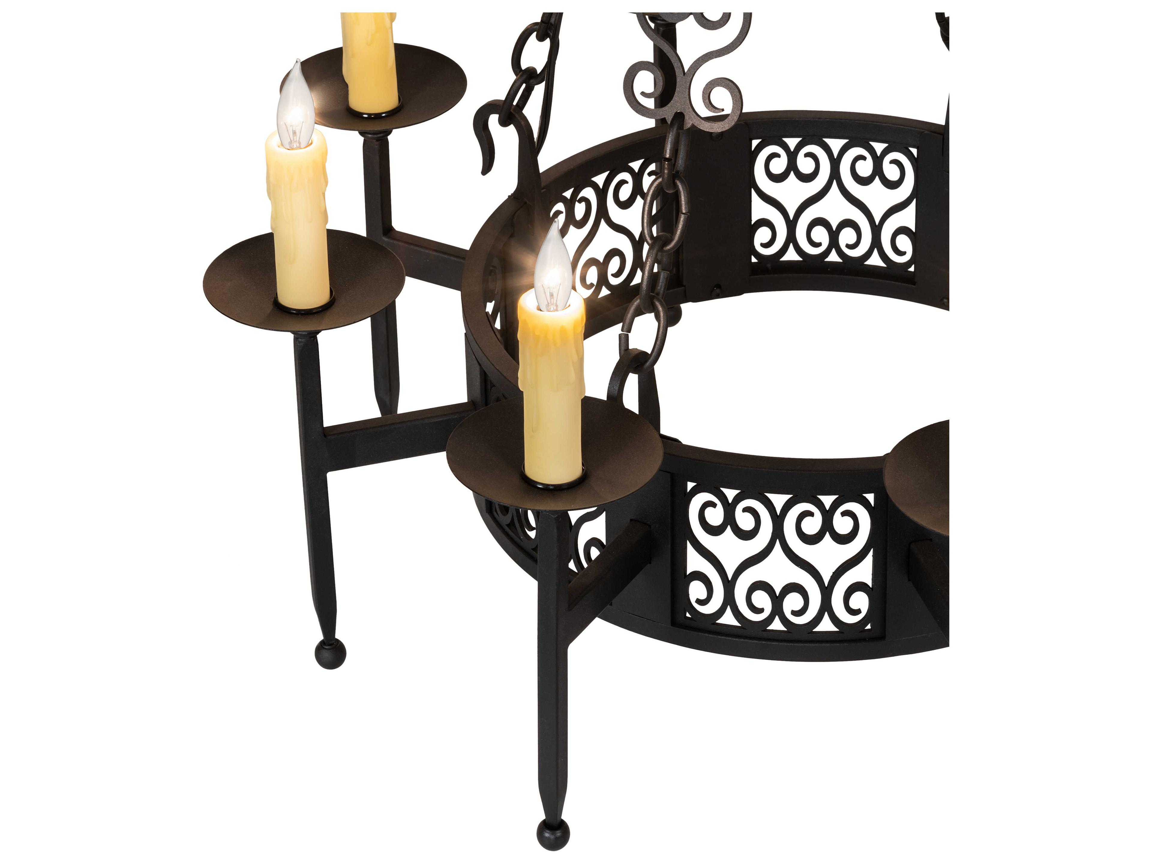 Meyda Toscano 8-Light Textured Black Candelabra Chandelier