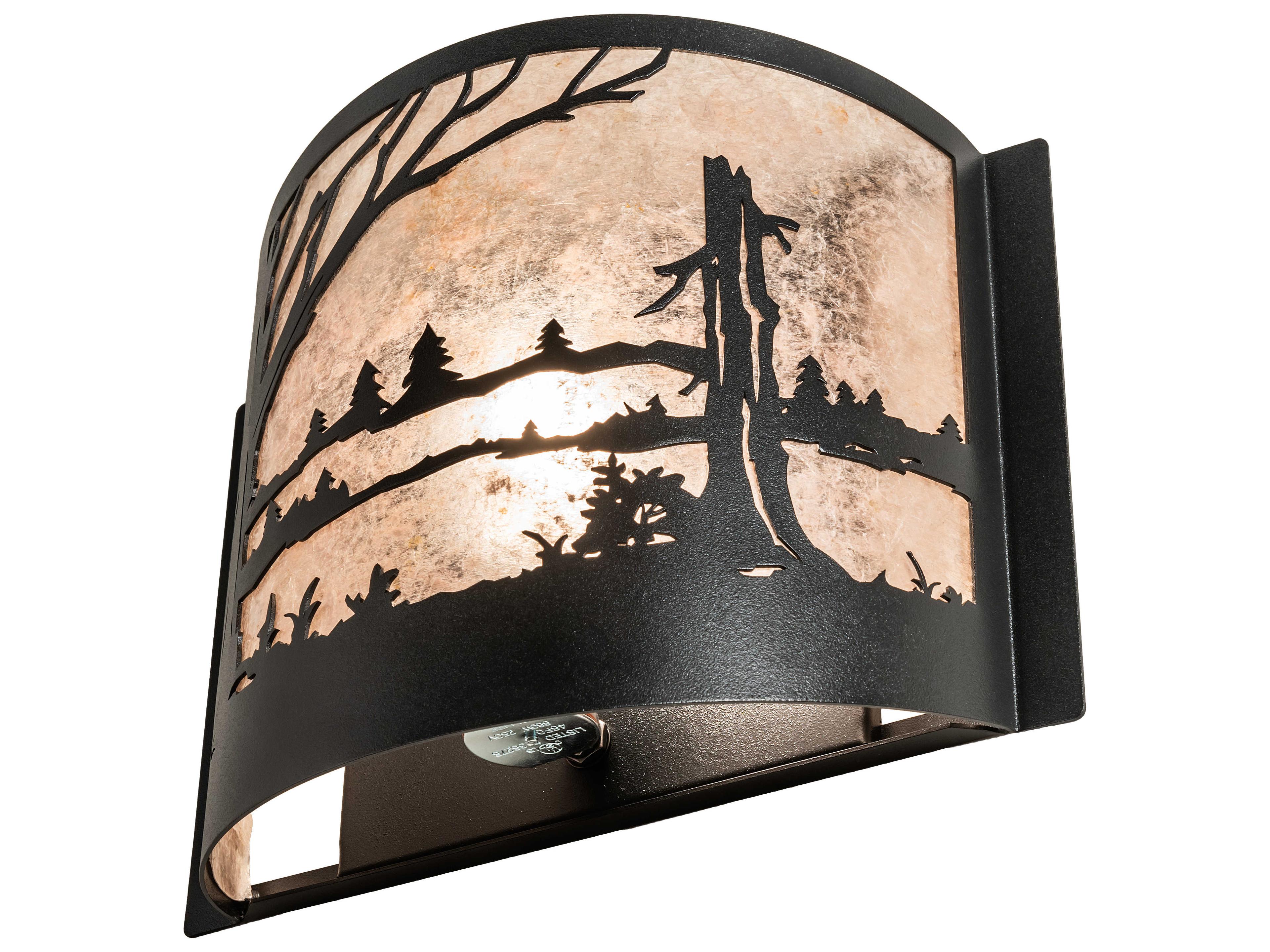 Meyda Quiet Pond 1-Light Textured Black Wall Sconce