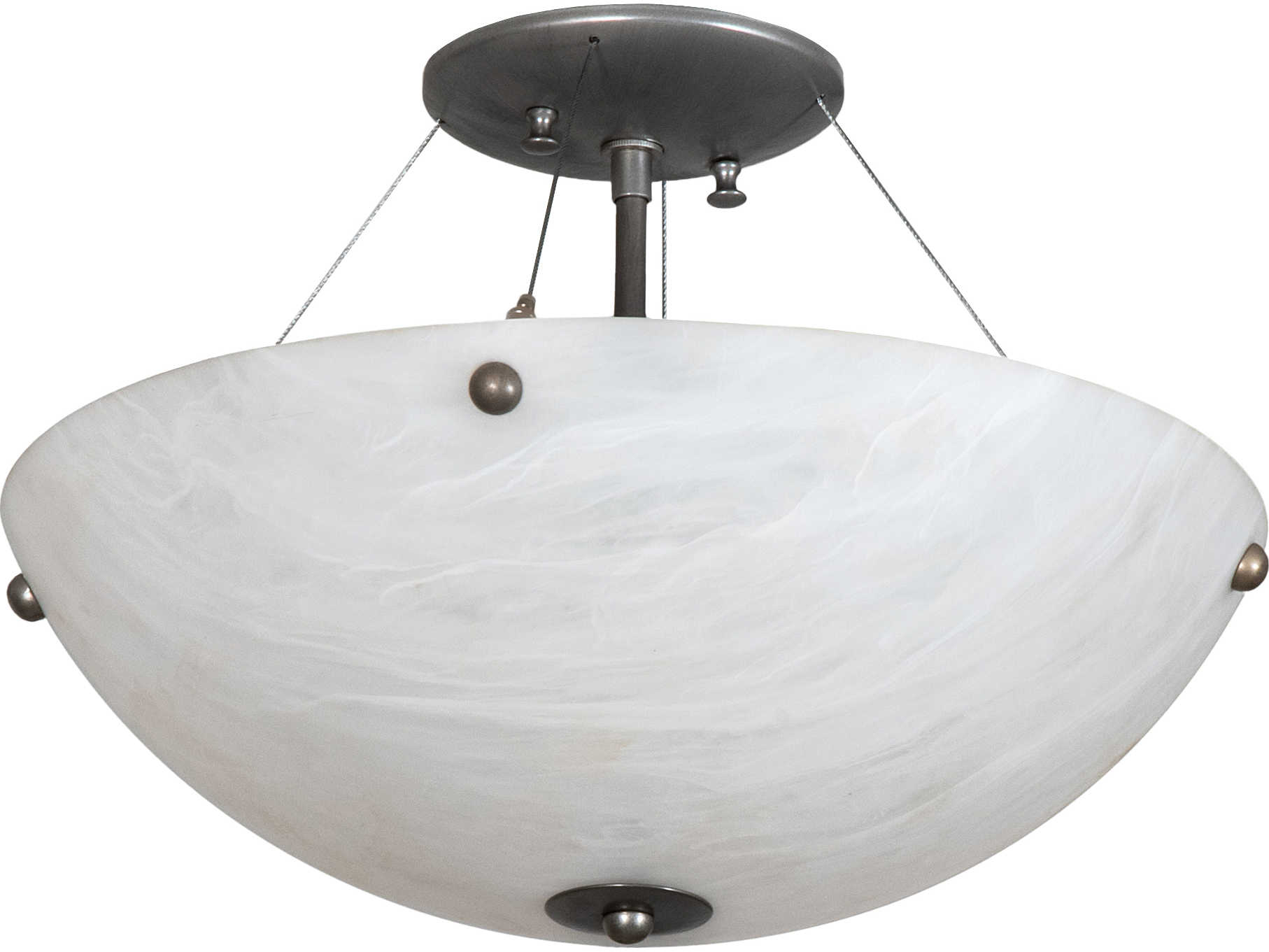 Meyda Cypola 2-Light Brushed Nickel Bowl Semi Flush Mount