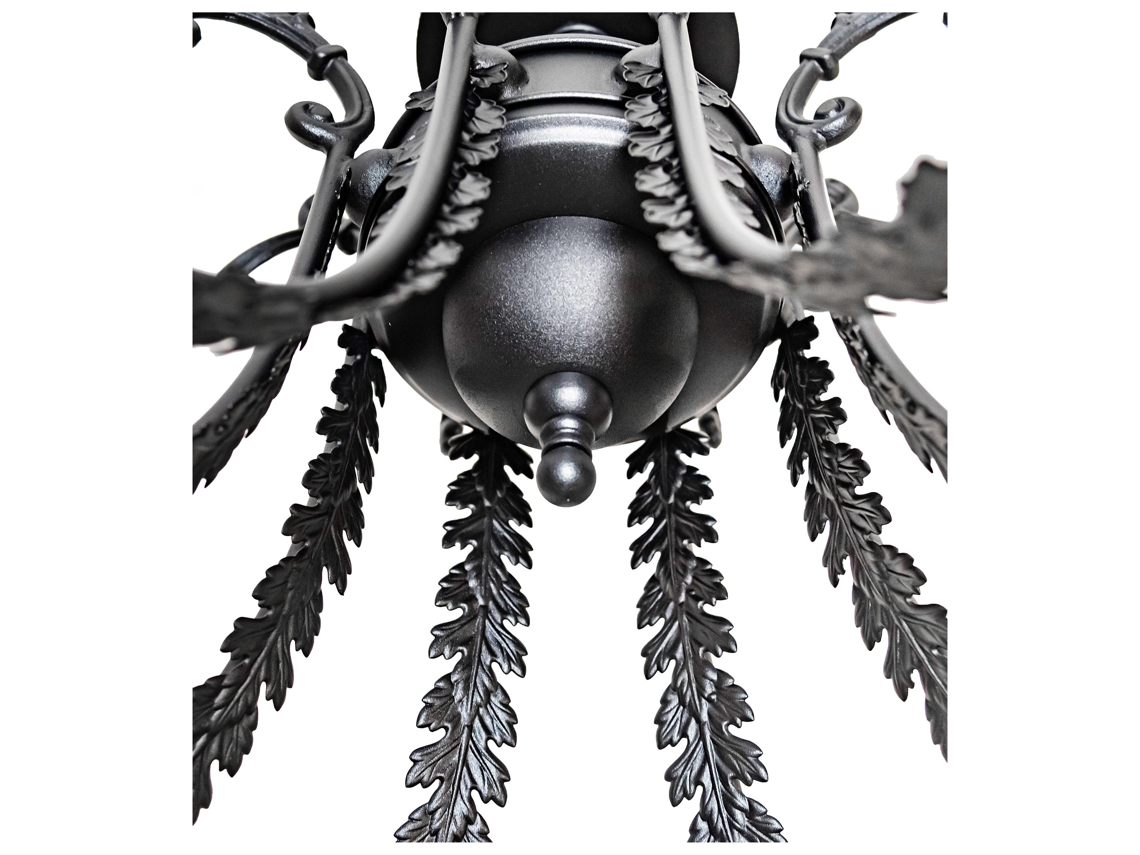 Meyda Oak Bough 8-Light Black Semi Flush Mount