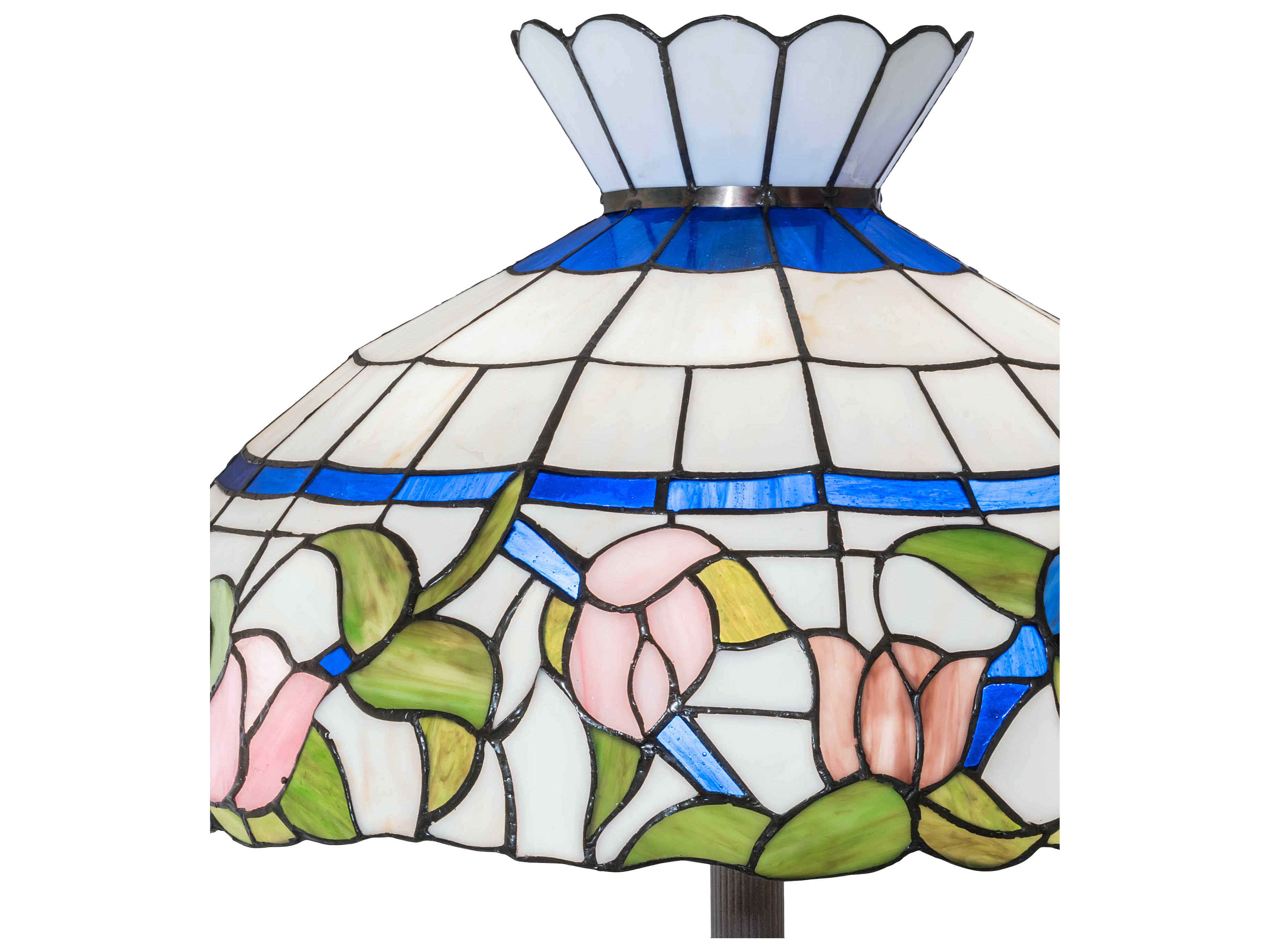 Meyda Rose Vine Glass Tiffany Mahogany Bronze Floor Lamp