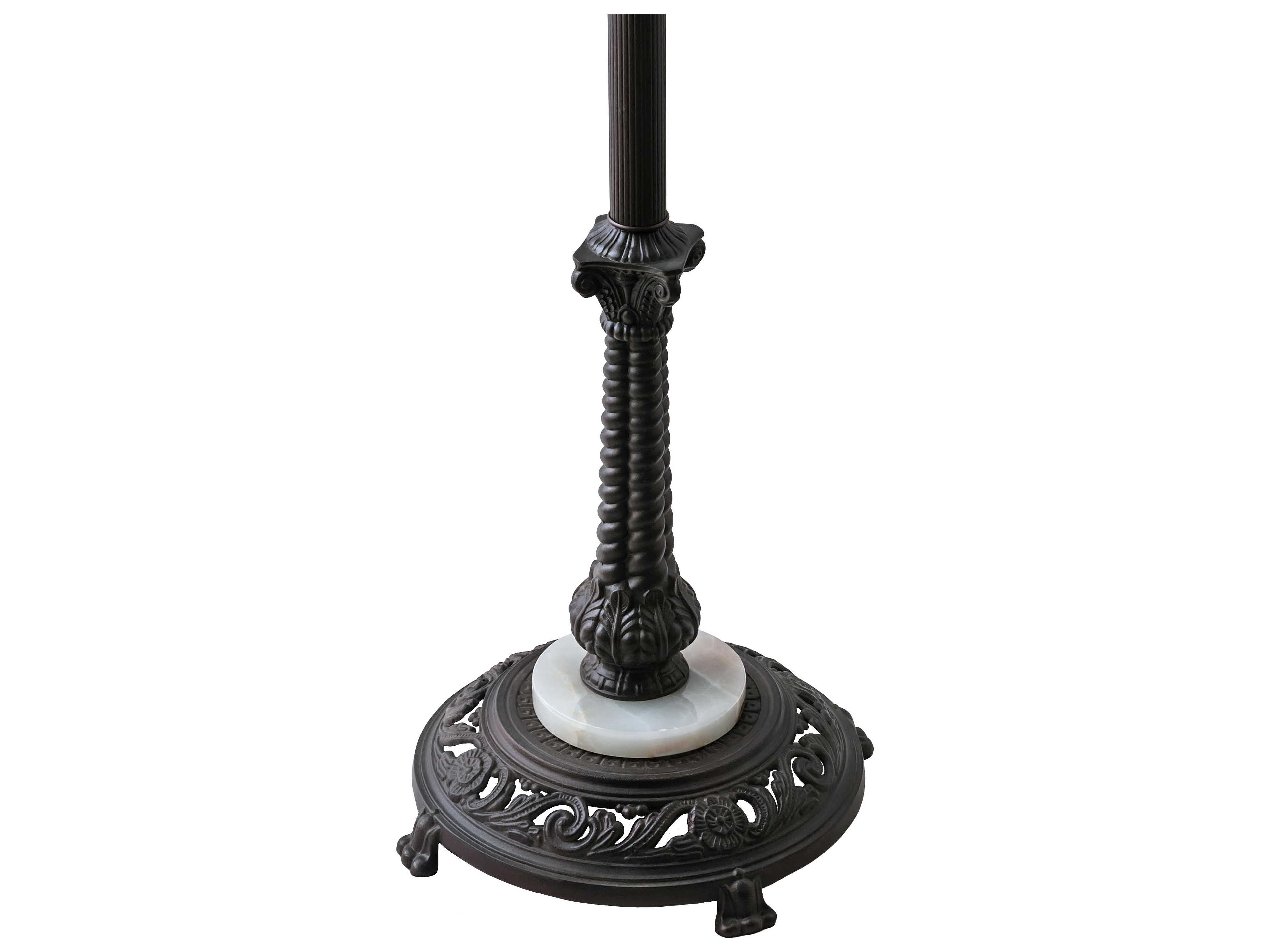 Meyda Roseborder Glass Tiffany Mahogany Bronze Floor Lamp