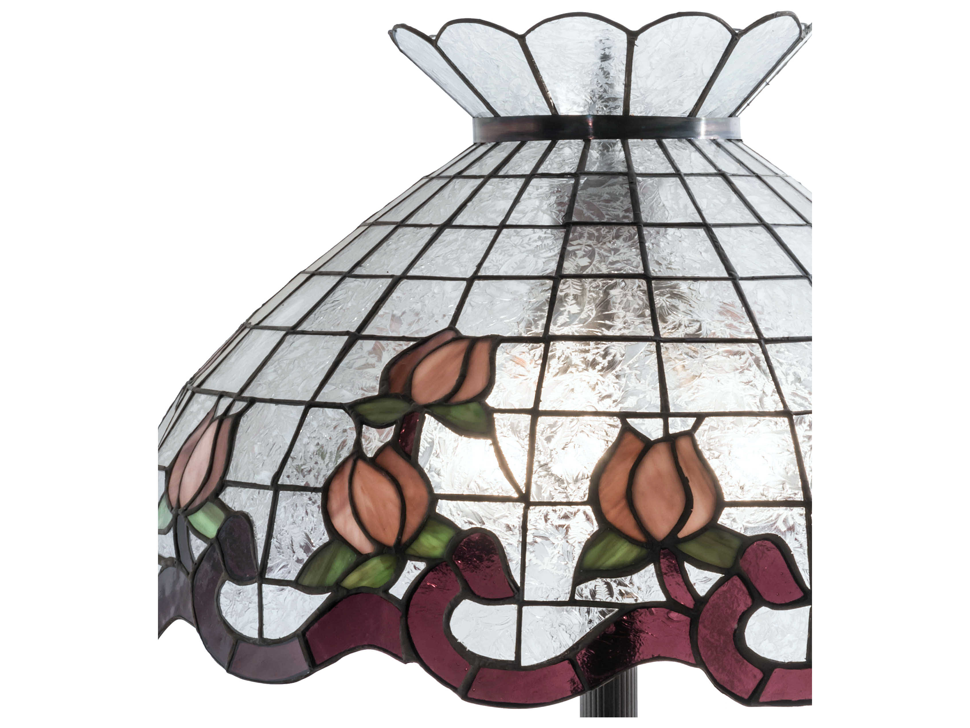 Meyda Roseborder Glass Tiffany Mahogany Bronze Floor Lamp