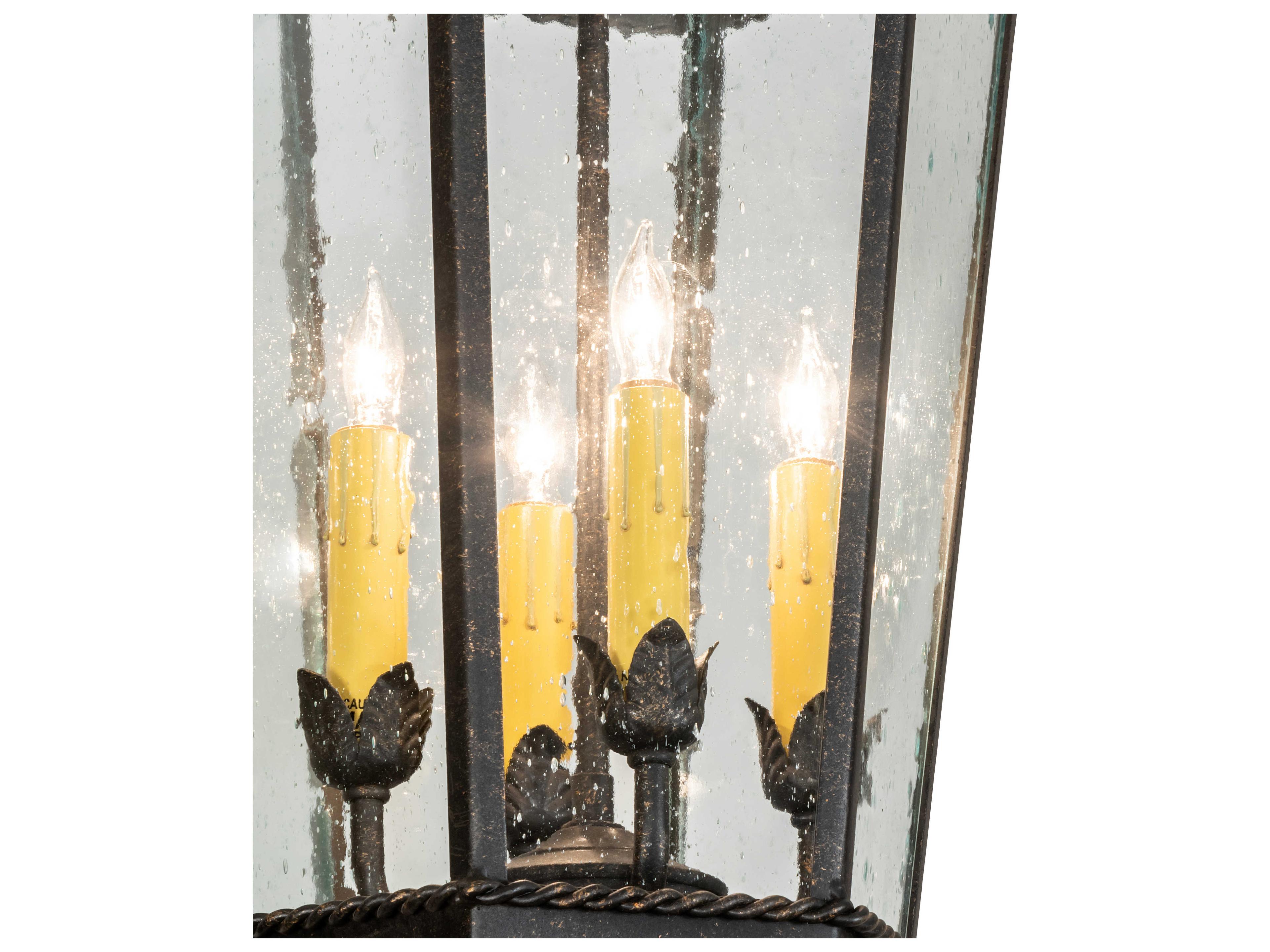Meyda Regency 4-Light Golden Bronze Black Glass Pendant