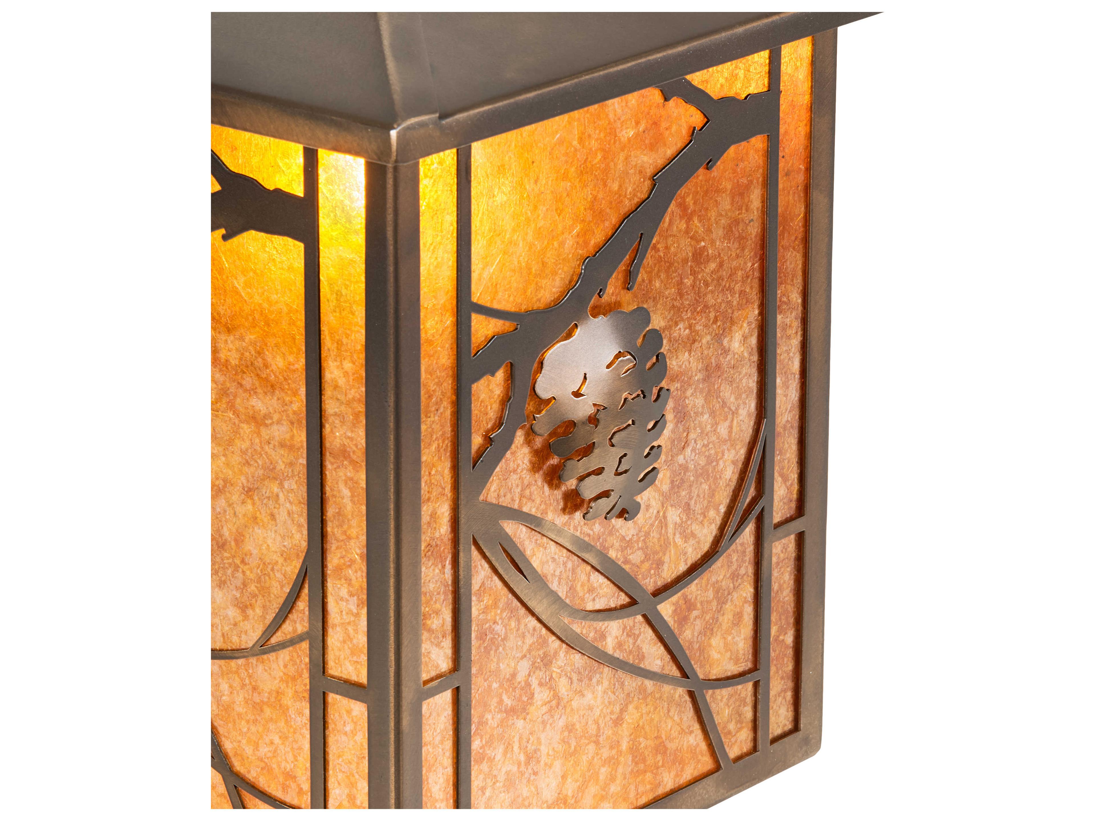 Meyda Whispering Pines 1-Light Antique Copper Geometric Mini Pendant