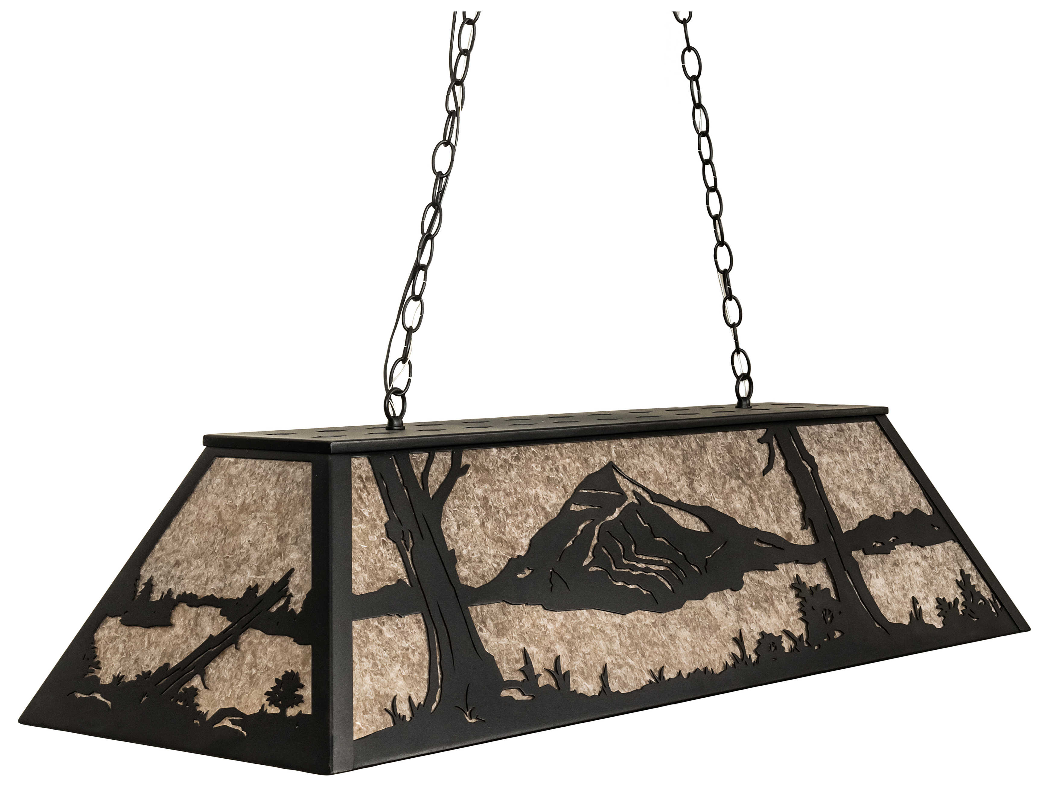 Meyda Mountain Range 9-Light Textured Black Island Pendant