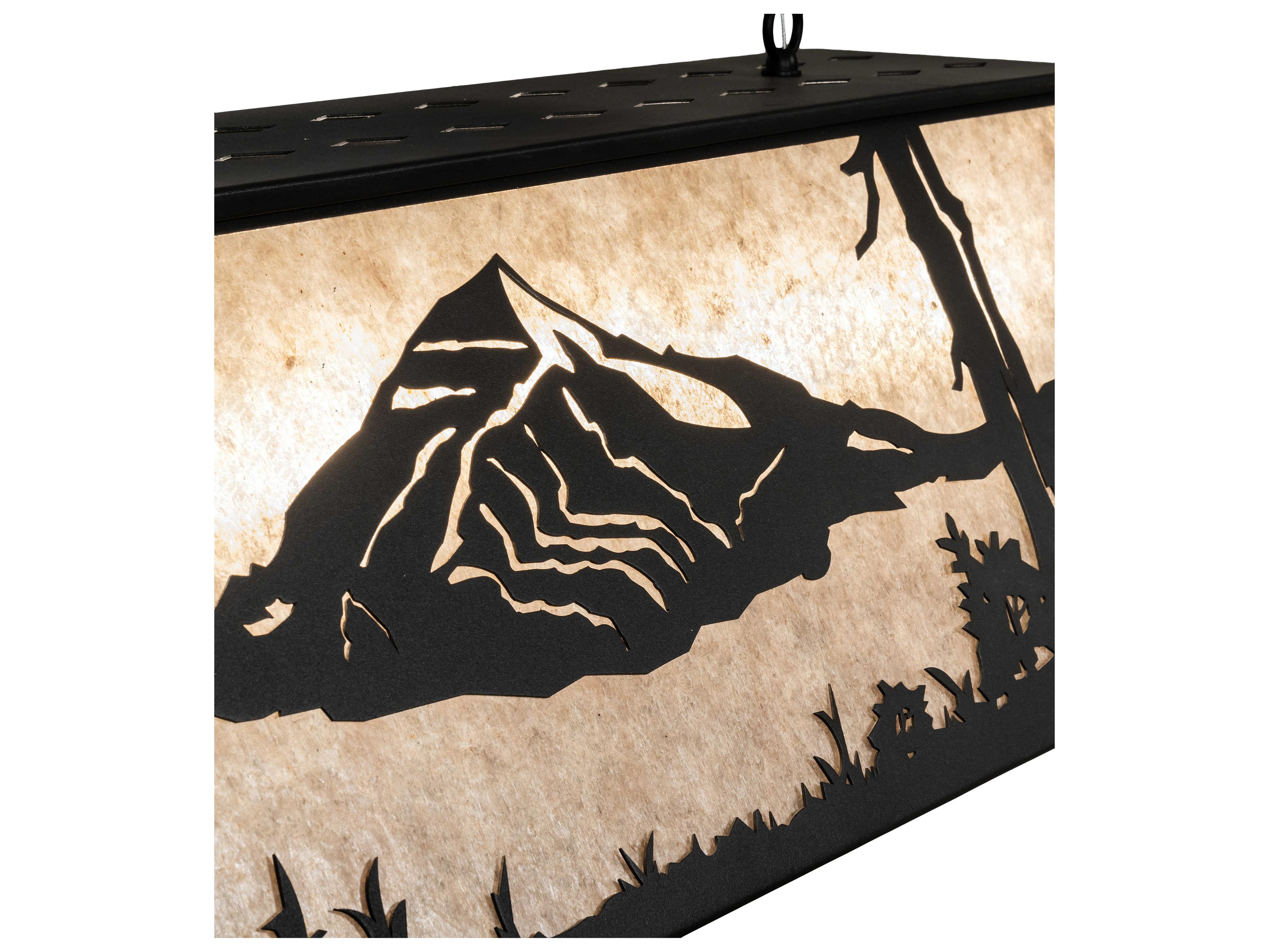 Meyda Mountain Range 9-Light Textured Black Island Pendant