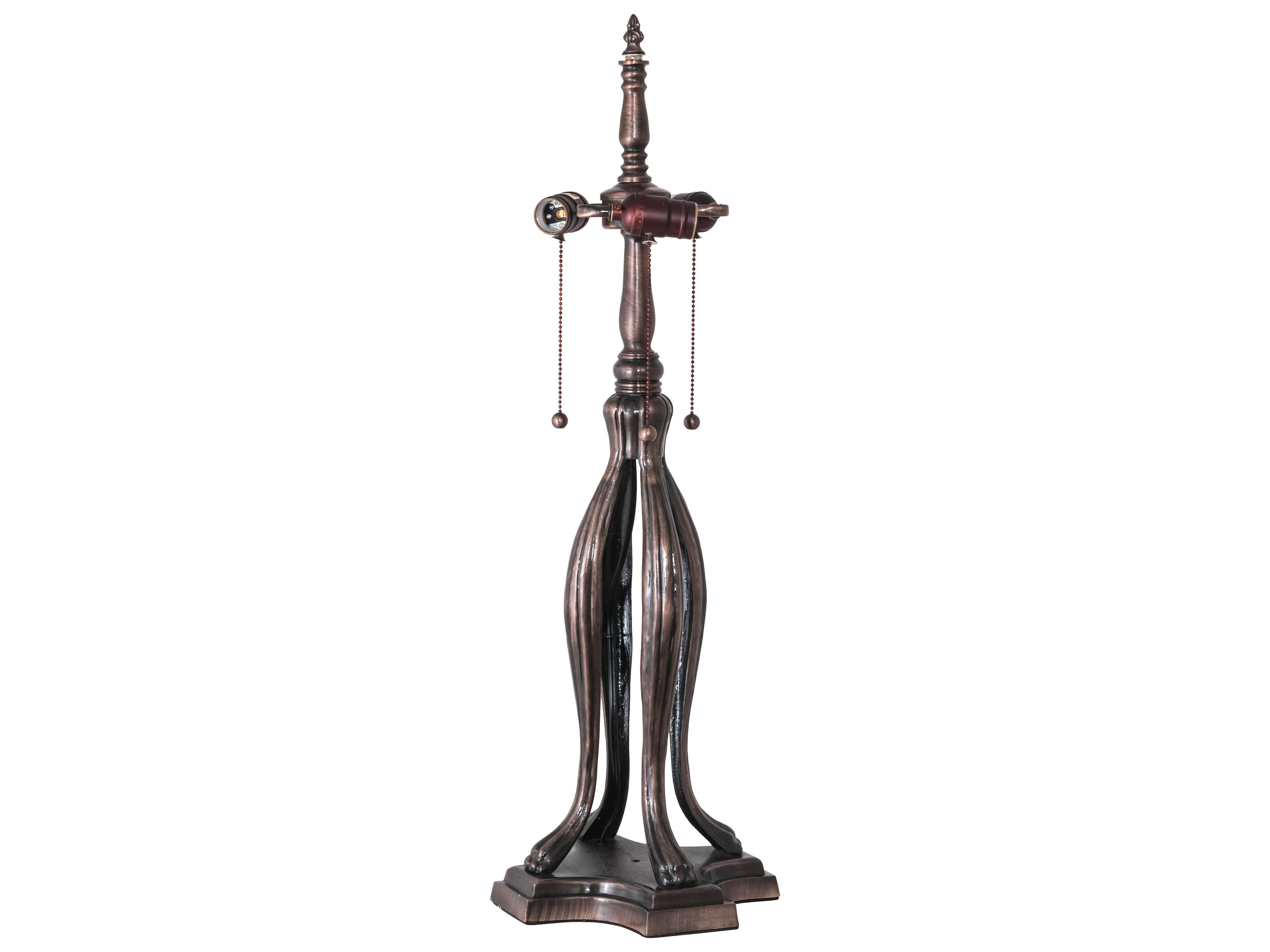 Meyda Roseborder Glass Tiffany Mahogany Bronze Buffet Lamp