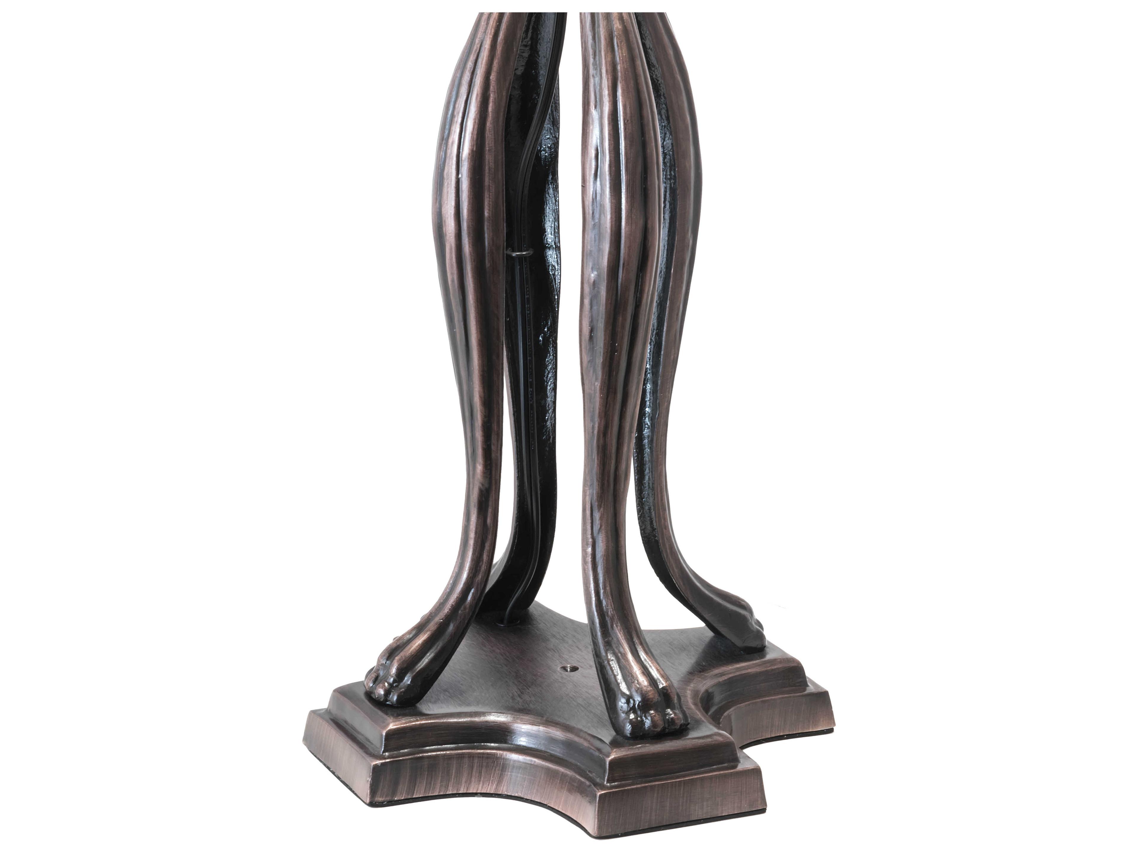 Meyda Tiffany Rosebush Glass Mahogany Bronze Buffet Lamp