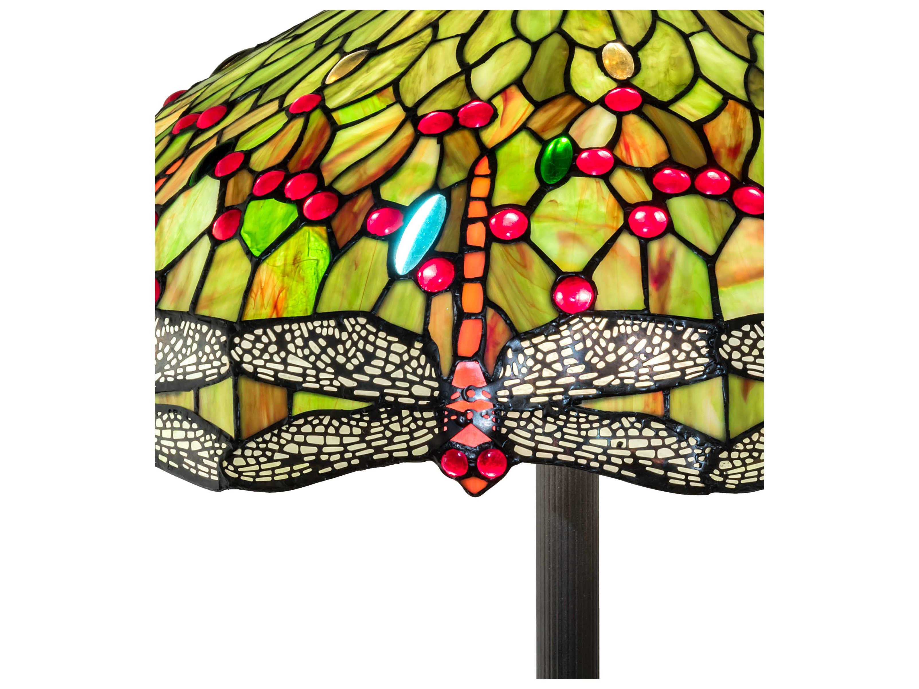 Meyda Tiffany Hanginghead Dragonfly Glass Mahogany Bronze Floor Lamp