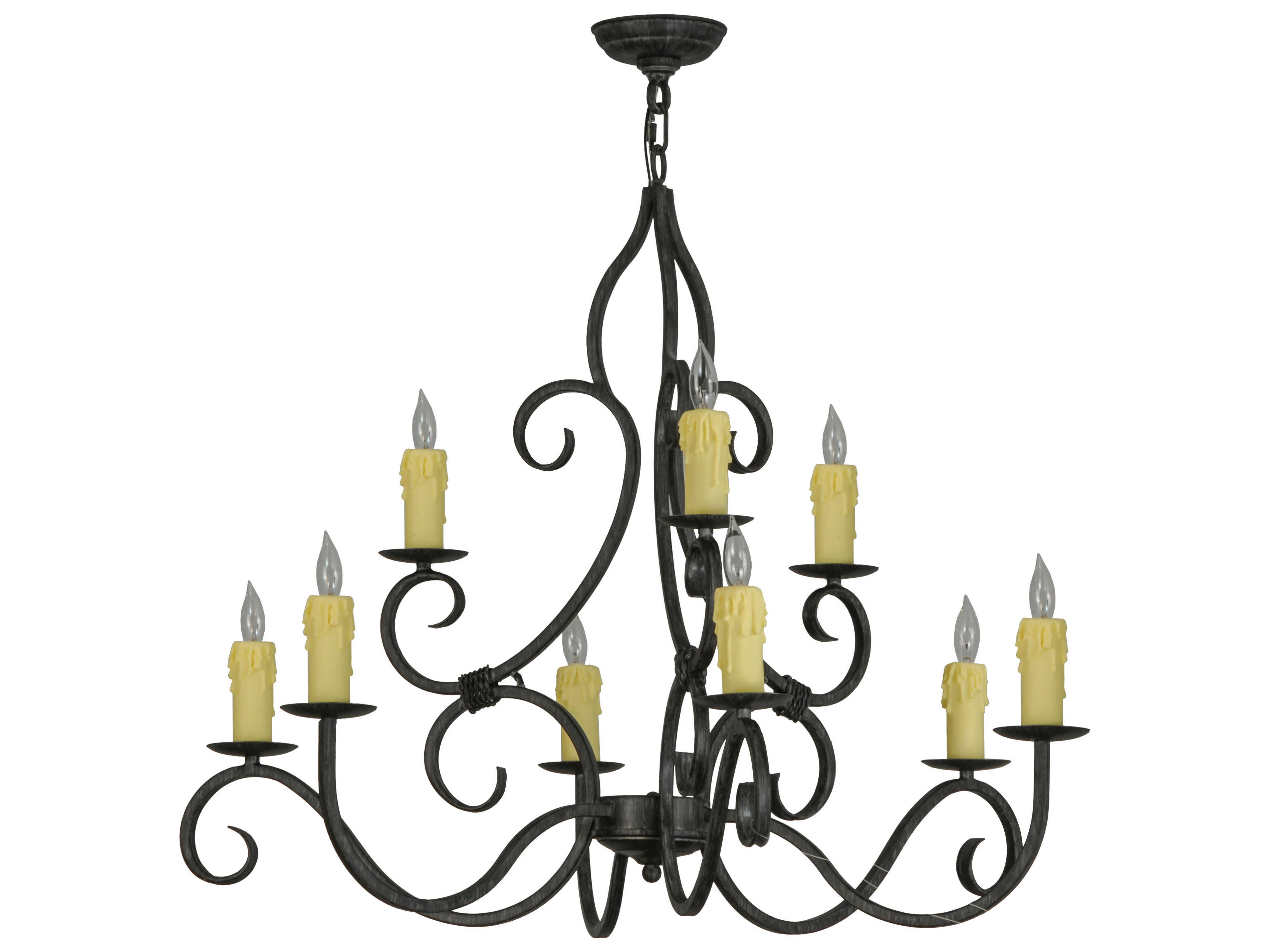 Meyda Clayton 9-Light Cajun Spice Gray Candelabra Chandelier