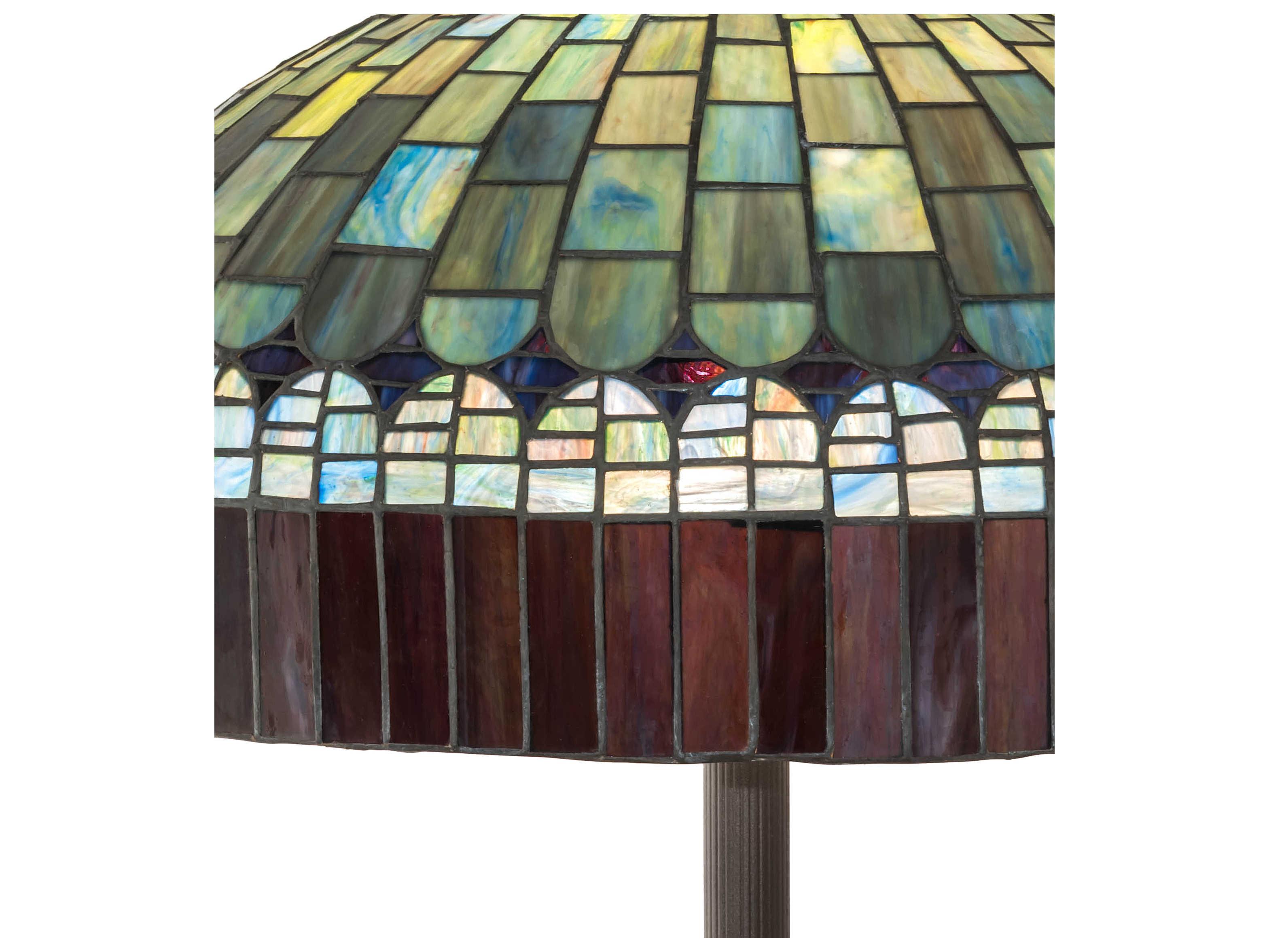 Meyda Tiffany Candice Glass Mahogany Bronze Floor Lamp